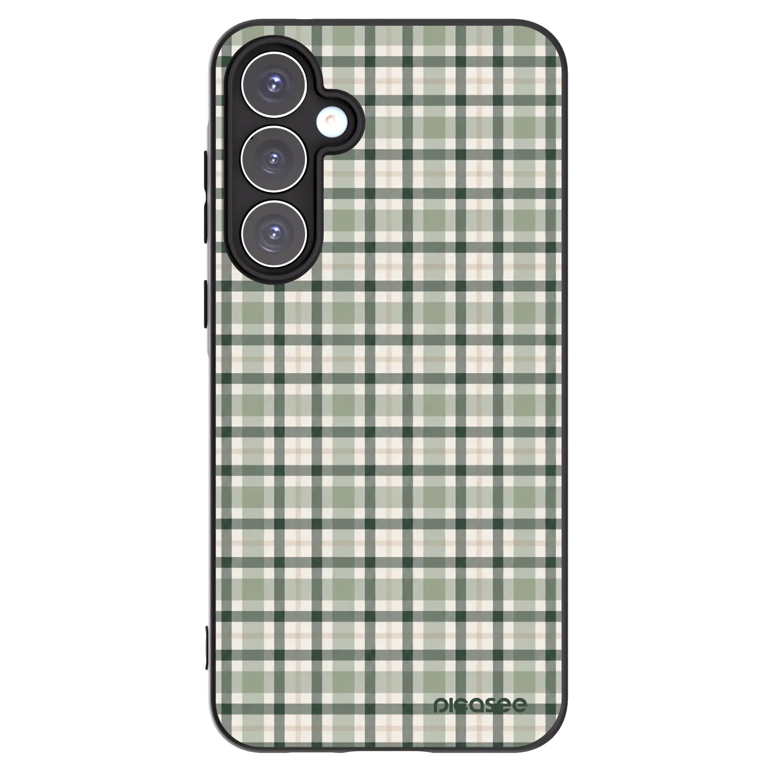 Picasee Μαύρη θήκη σιλικόνης για Samsung Galaxy A55 5G A556B - Sage Tartan