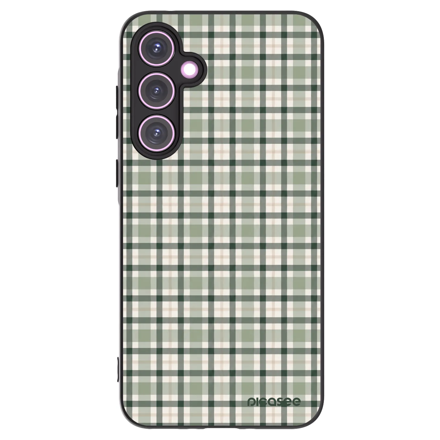Picasee Μαύρη θήκη σιλικόνης για Samsung Galaxy A35 5G A356B - Sage Tartan