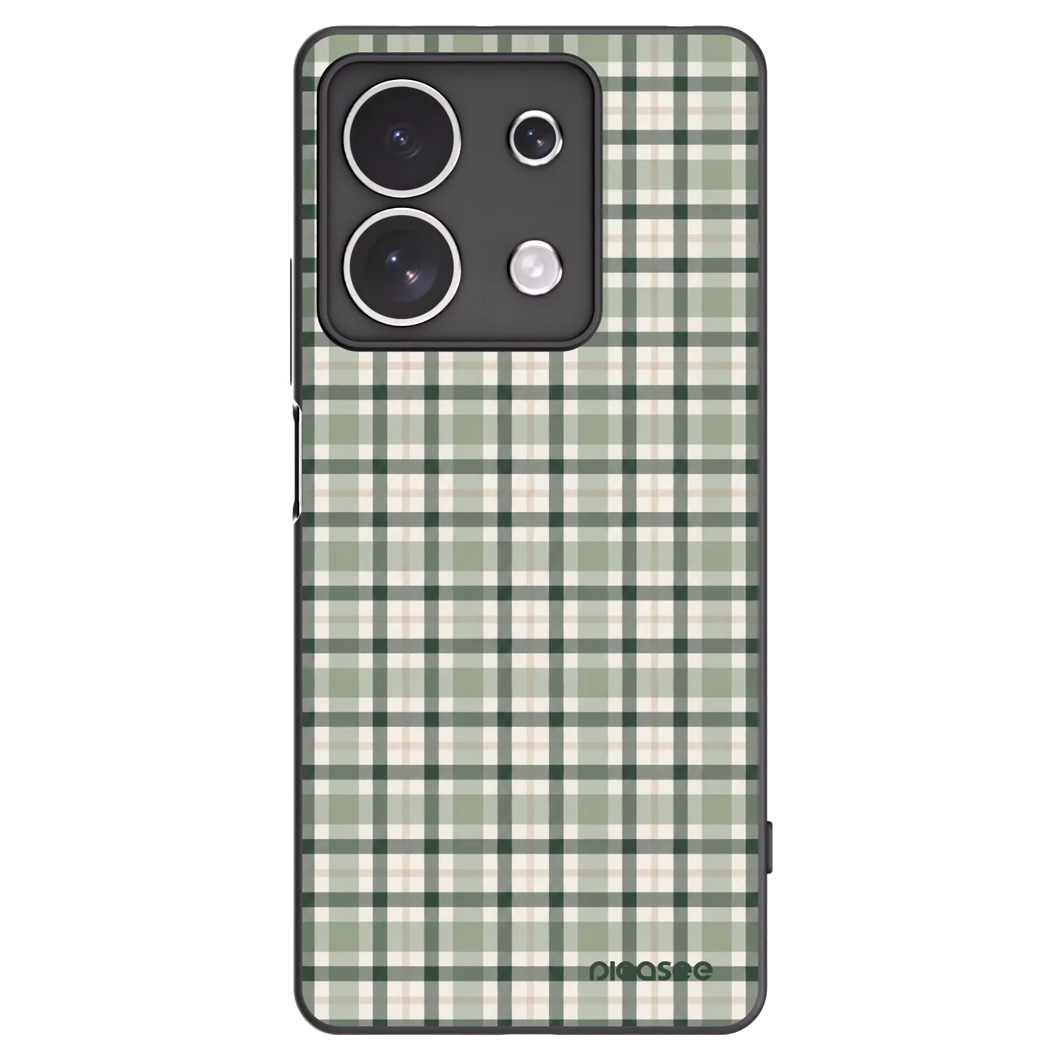 Picasee Μαύρη θήκη σιλικόνης για Xiaomi Redmi Note 13 4G - Sage Tartan