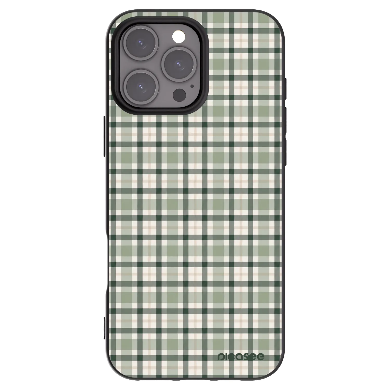Picasee Μαύρη θήκη σιλικόνης για Apple iPhone 16 Pro Max - Sage Tartan