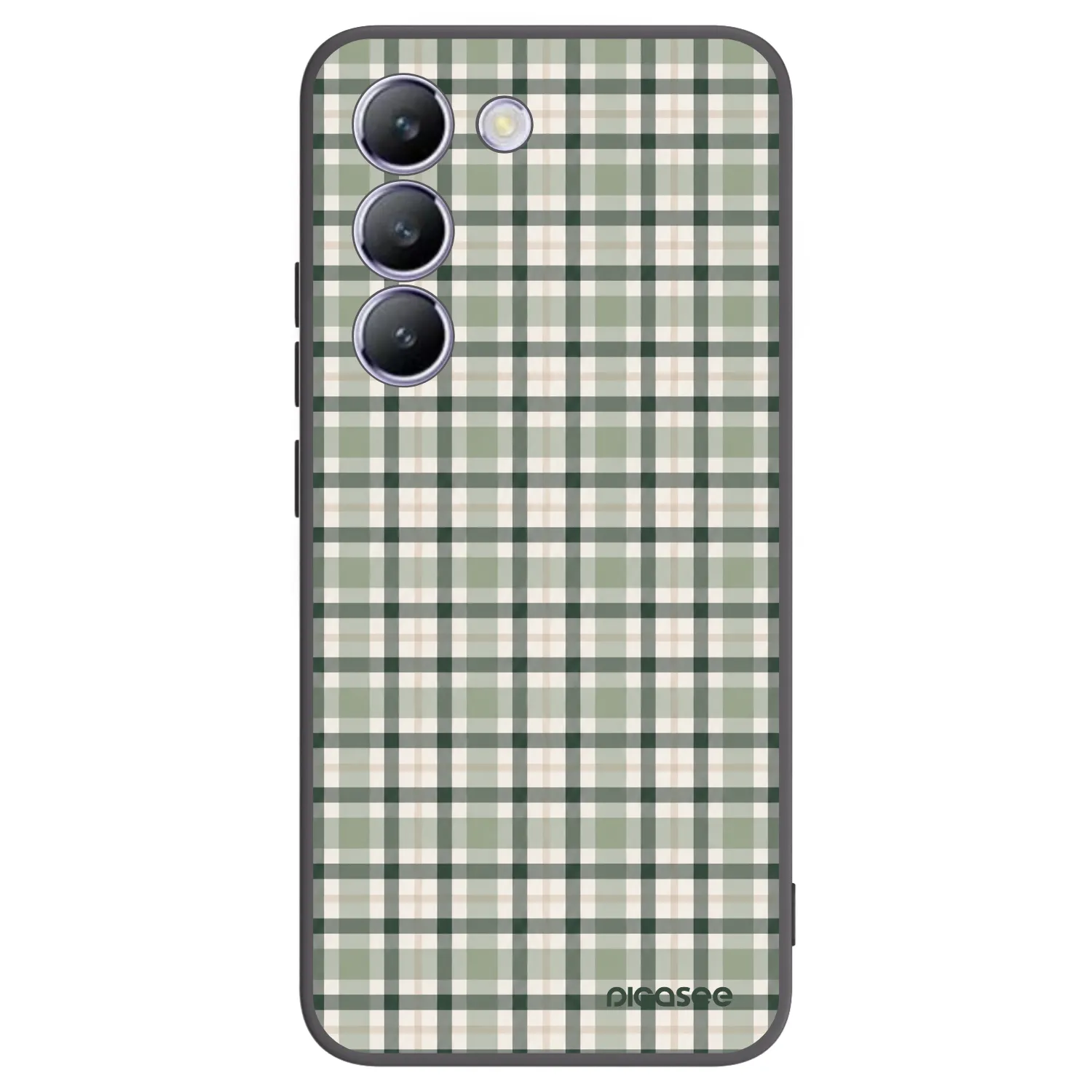 Picasee Μαύρη θήκη σιλικόνης για Vivo V40 SE 5G - Sage Tartan
