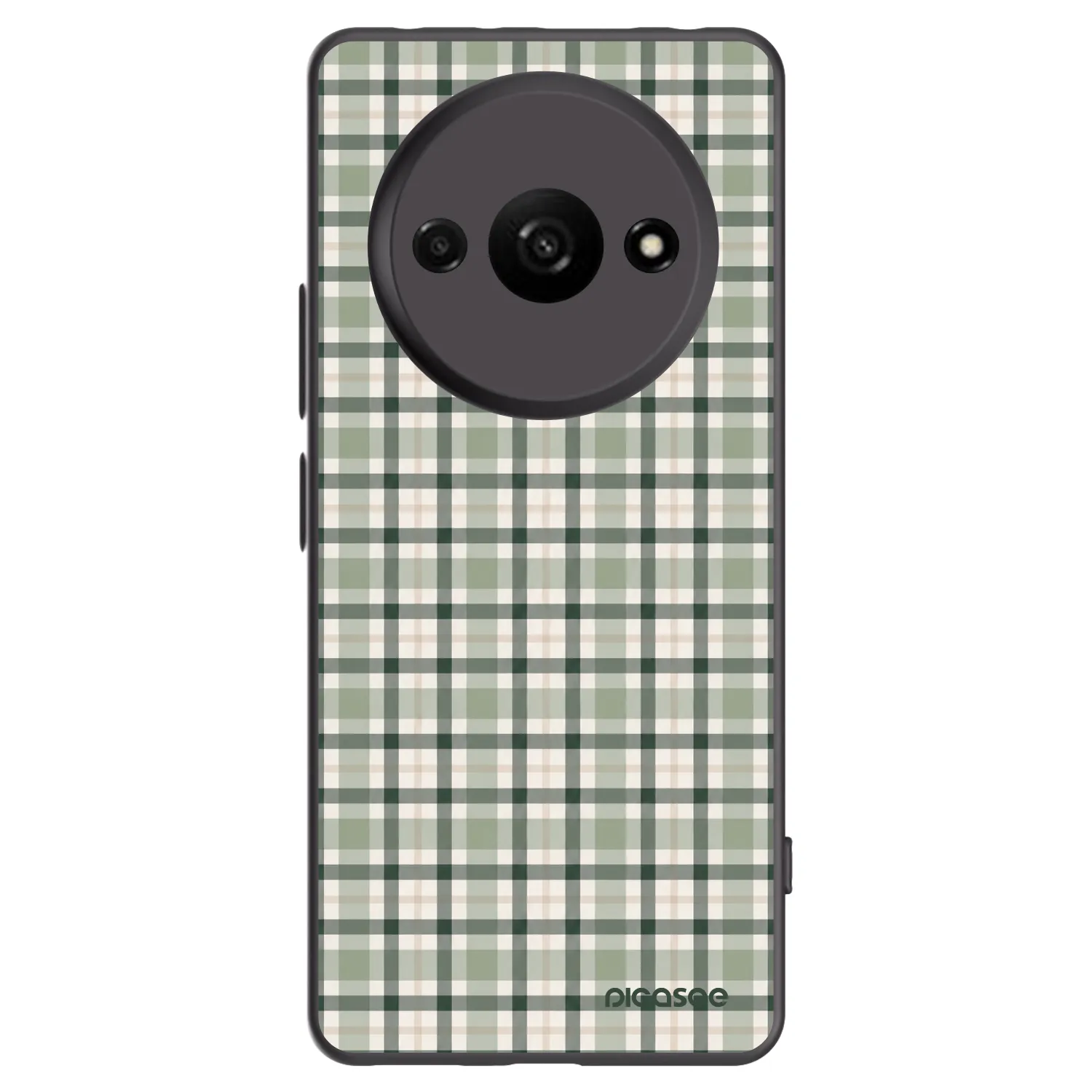 Picasee Μαύρη θήκη σιλικόνης για Xiaomi Redmi A3 - Sage Tartan