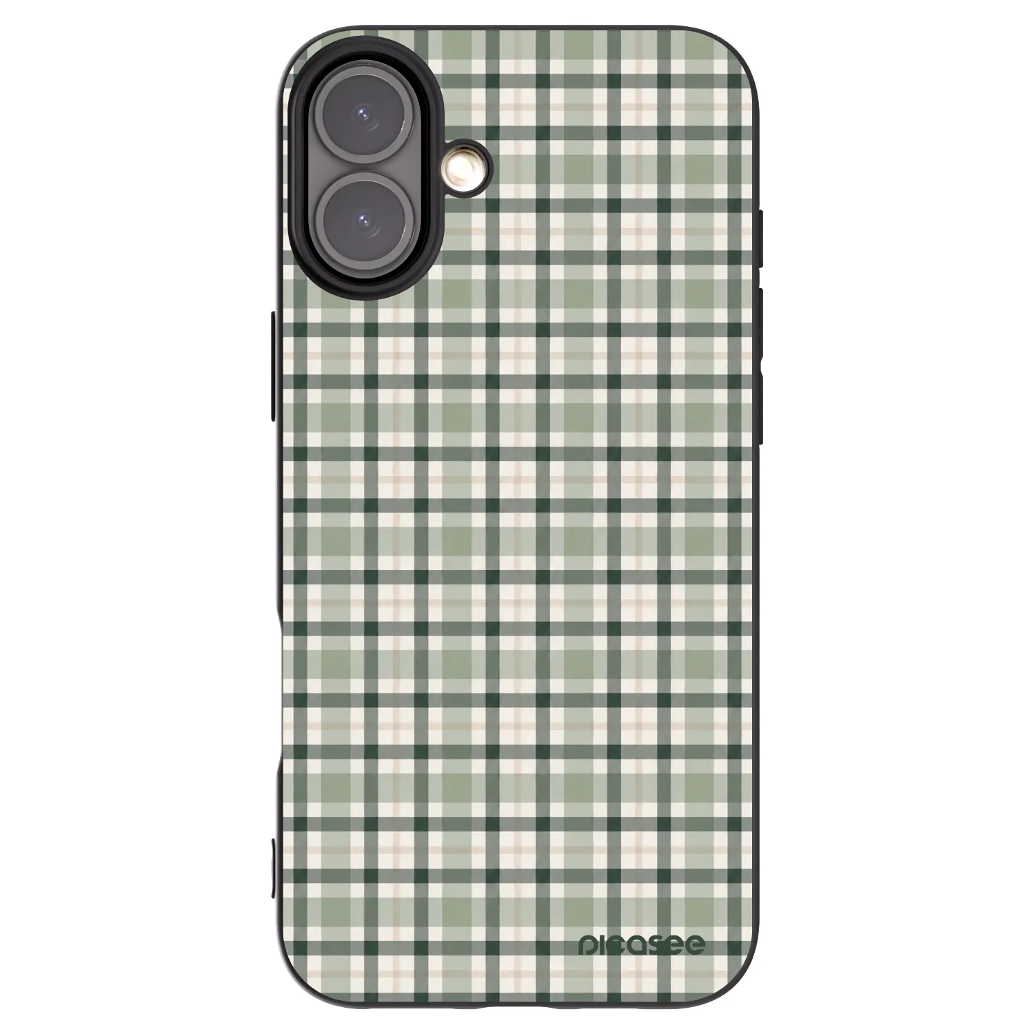 Picasee Μαύρη θήκη σιλικόνης για Apple iPhone 16 Plus - Sage Tartan