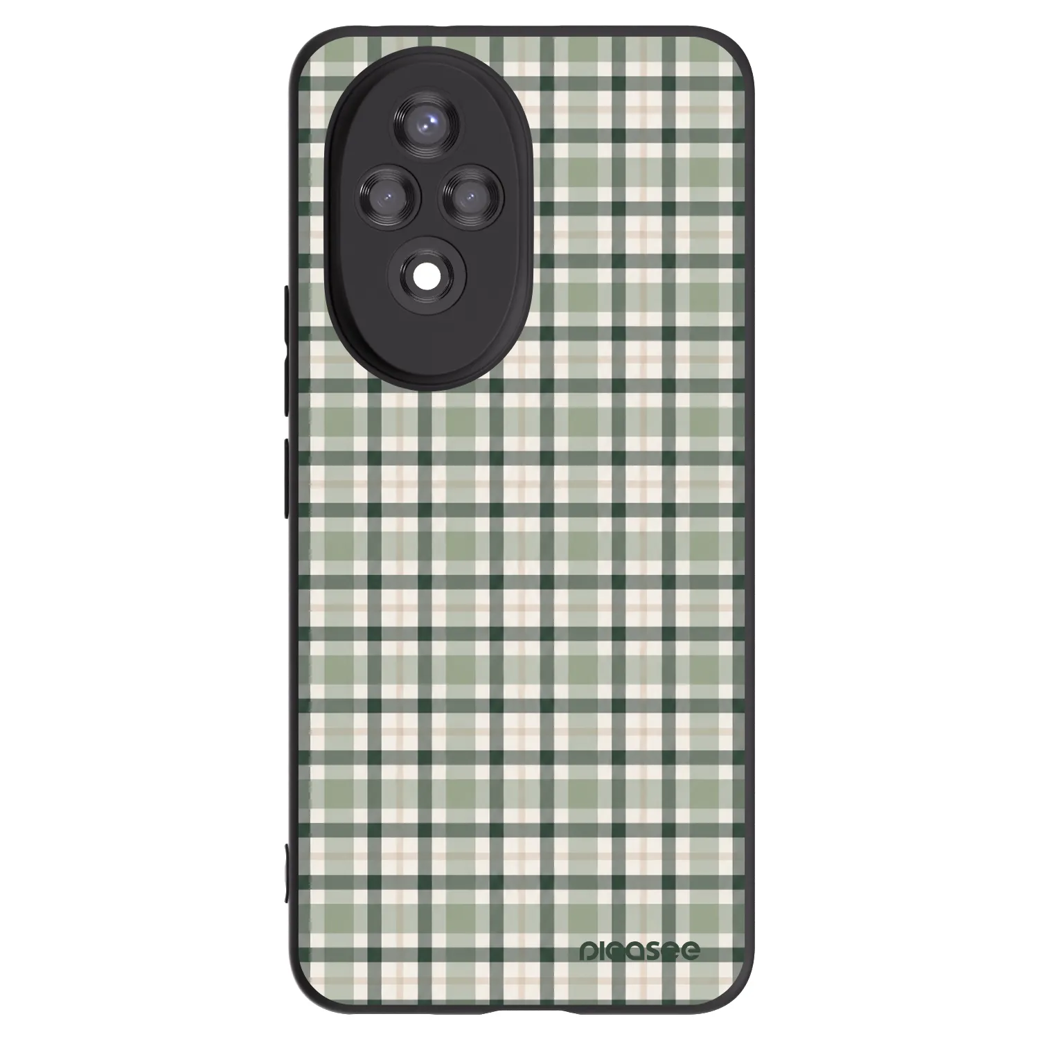 Picasee Μαύρη θήκη σιλικόνης για Honor 200 5G - Sage Tartan