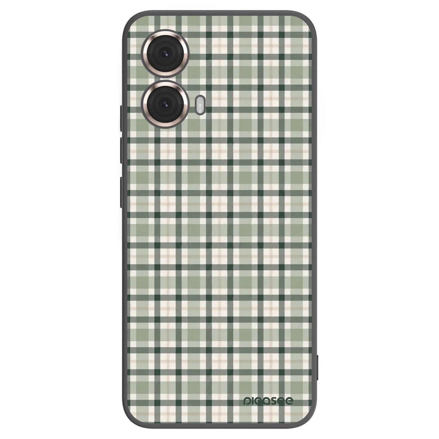Picasee Μαύρη θήκη σιλικόνης για Motorola Moto G85 - Sage Tartan