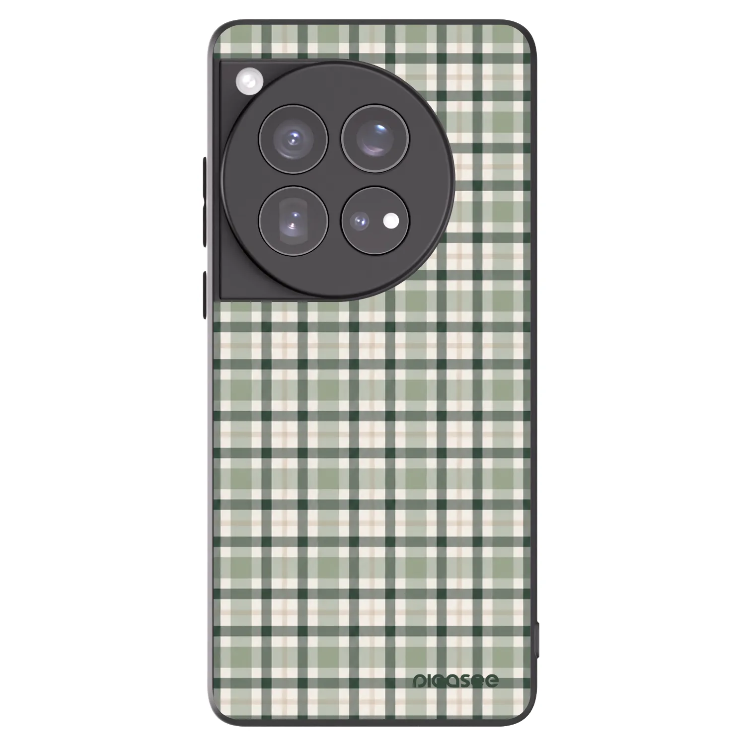 Picasee Μαύρη θήκη σιλικόνης για OnePlus 12 5G - Sage Tartan
