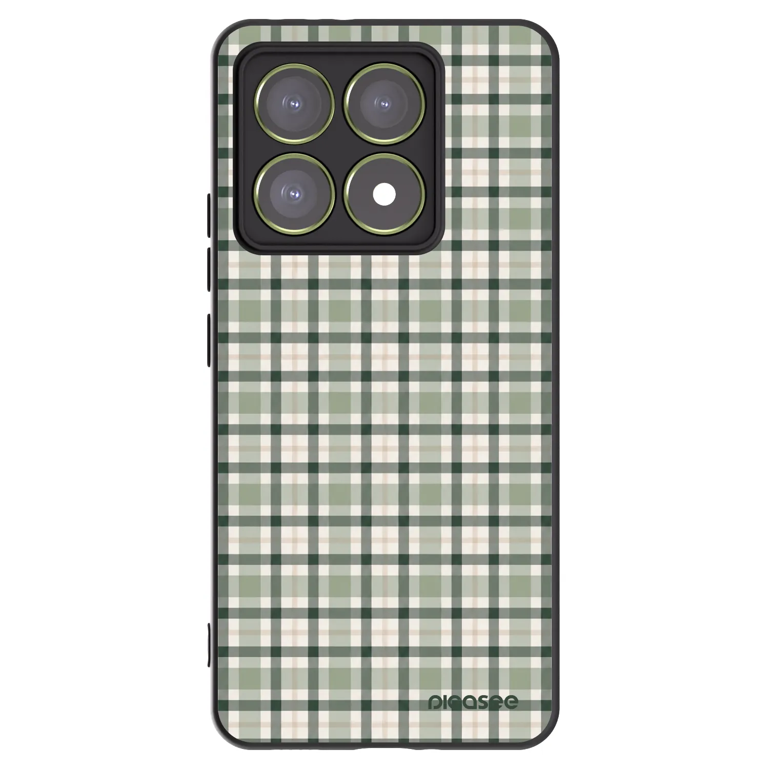Picasee Μαύρη θήκη σιλικόνης για Xiaomi 14T - Sage Tartan