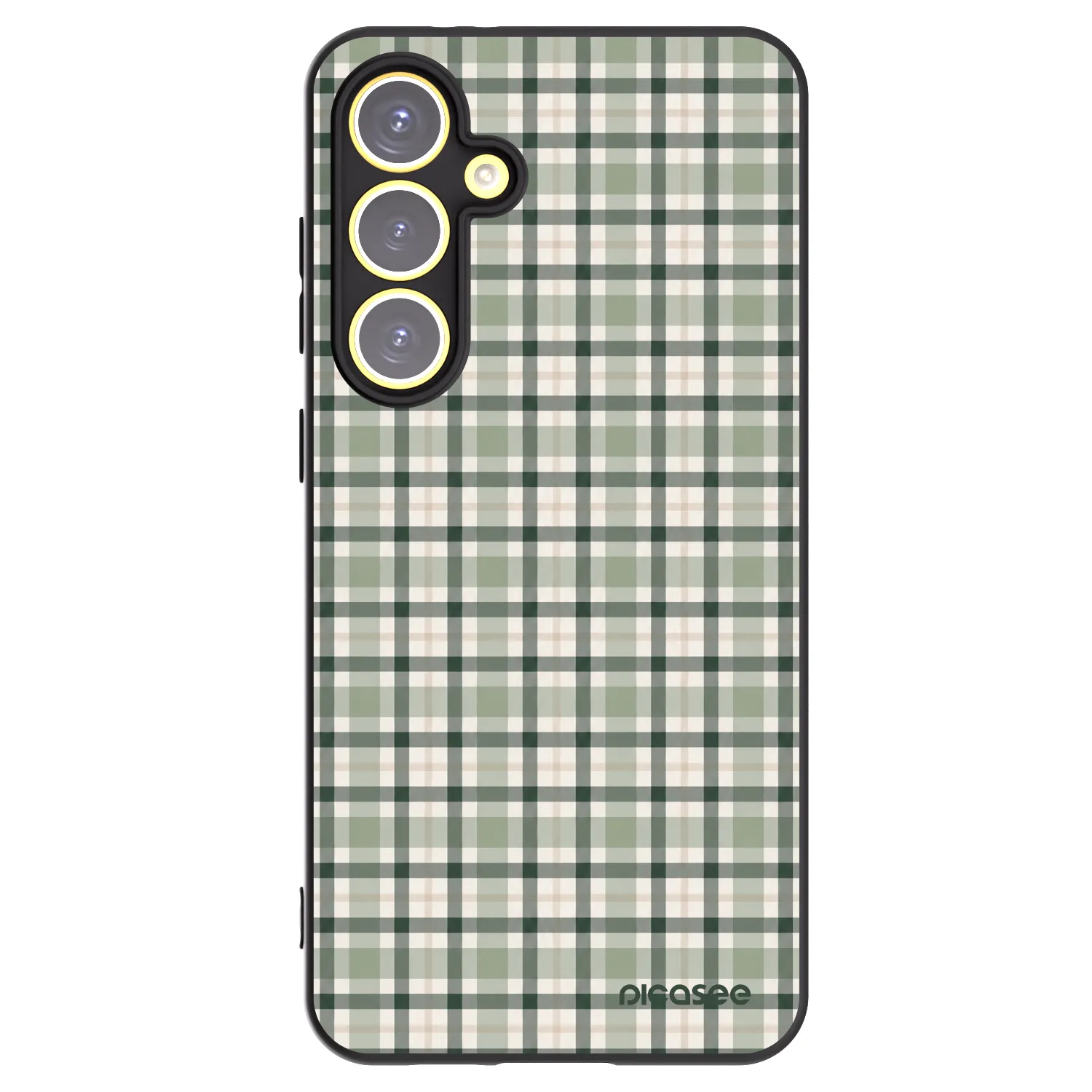 Picasee Μαύρη θήκη σιλικόνης για Samsung Galaxy S24 FE S721B - Sage Tartan