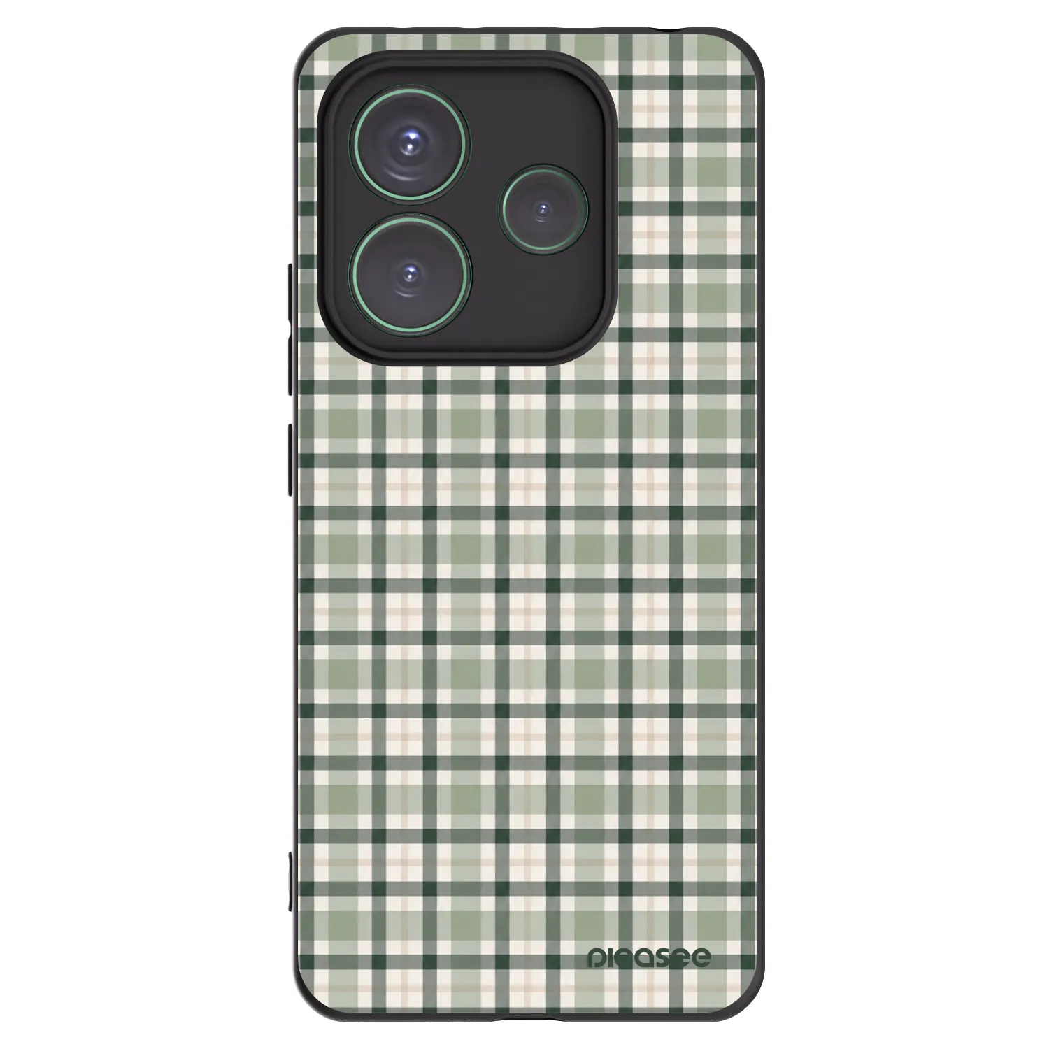 Picasee Μαύρη θήκη σιλικόνης για Xiaomi Redmi Note 14 5G - Sage Tartan