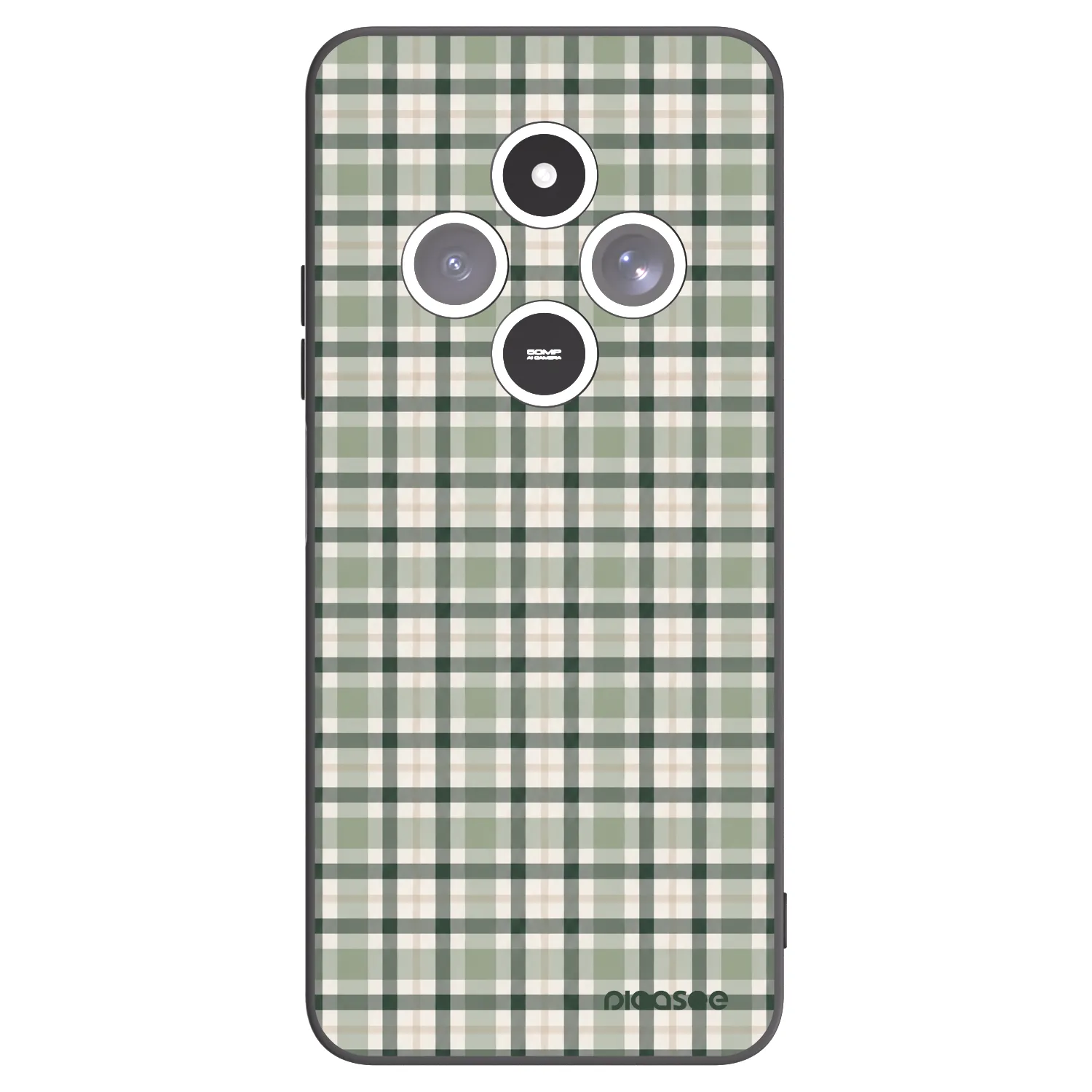 Picasee Μαύρη θήκη σιλικόνης για Xiaomi Redmi 14C - Sage Tartan