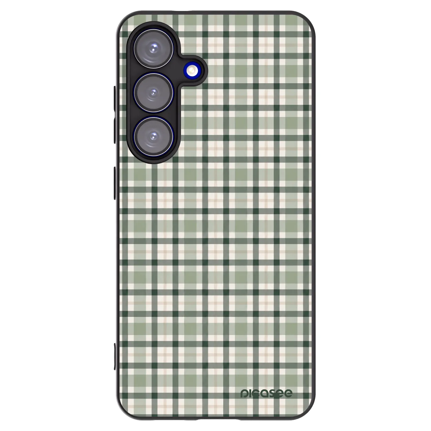 Picasee Μαύρη θήκη σιλικόνης για Samsung Galaxy S25 5G - Sage Tartan