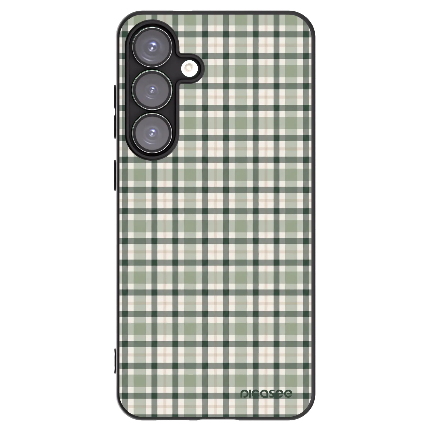 Picasee Μαύρη θήκη σιλικόνης για Samsung Galaxy S25+ 5G - Sage Tartan