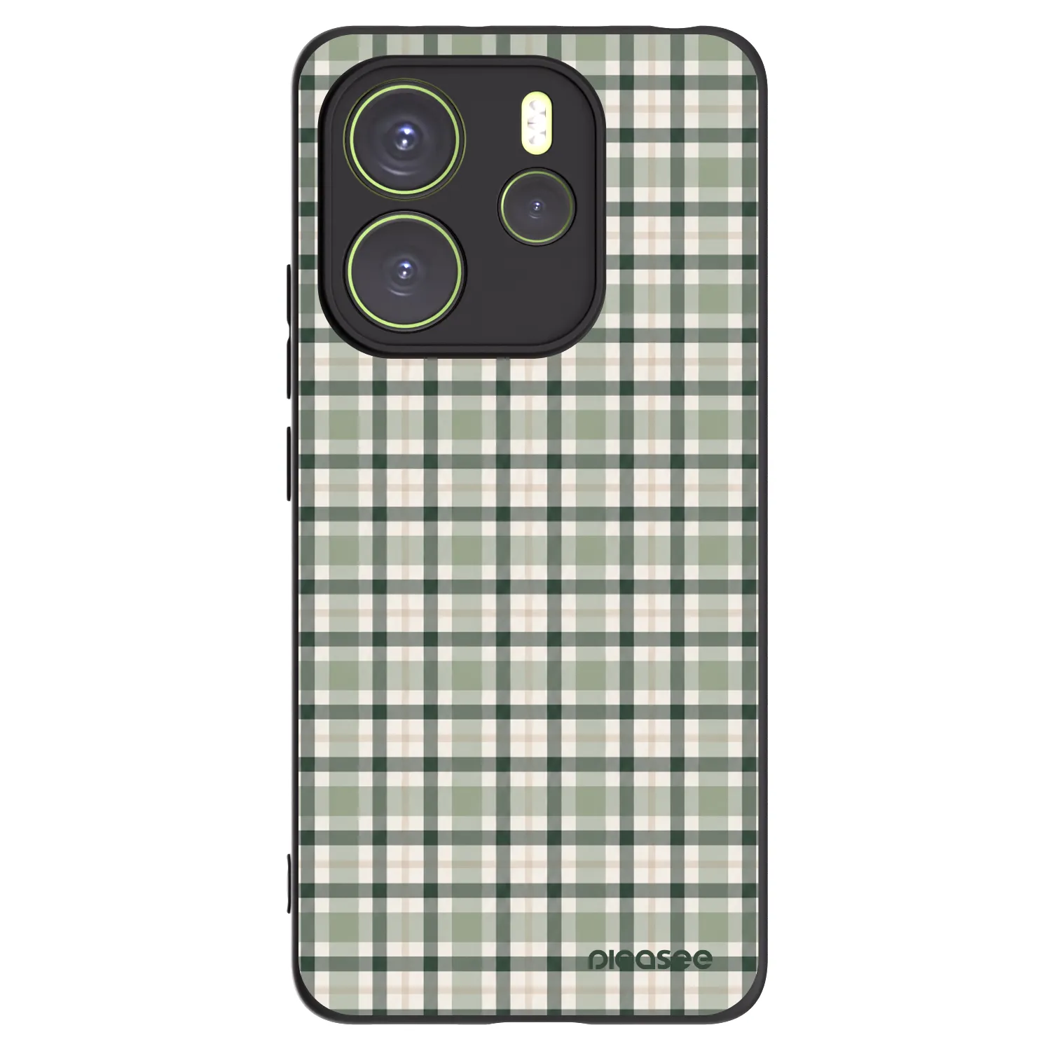 Picasee Μαύρη θήκη σιλικόνης για Xiaomi Redmi Note 14 4G - Sage Tartan