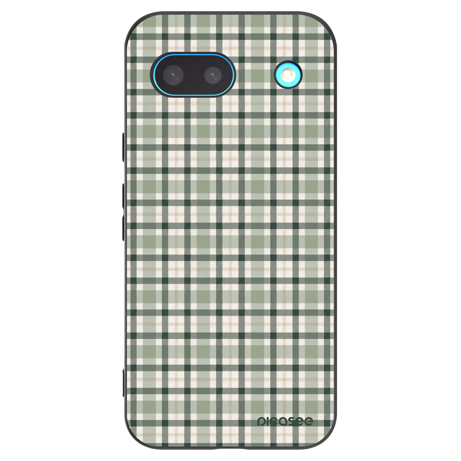 Picasee Μαύρη θήκη σιλικόνης για Google Pixel 8 - Sage Tartan