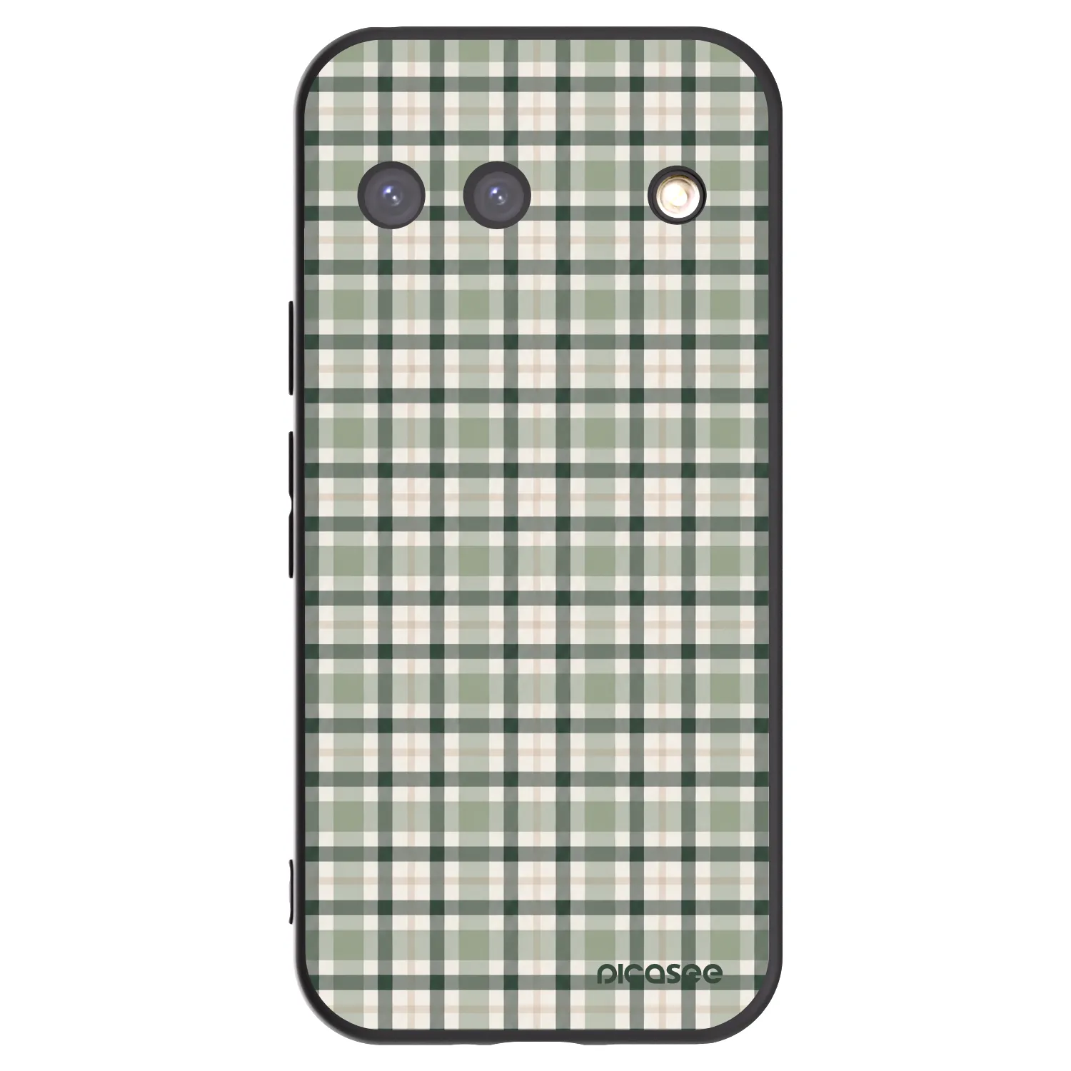 Picasee Μαύρη θήκη σιλικόνης για Google Pixel 9 - Sage Tartan
