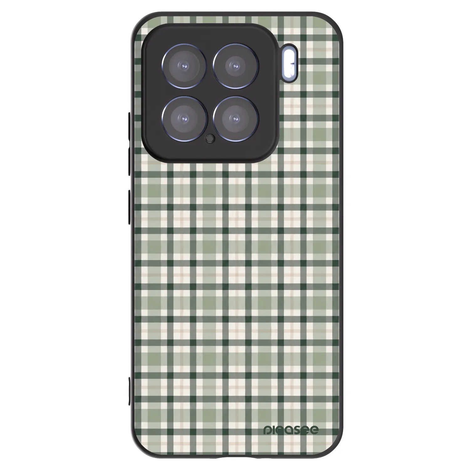 Picasee Μαύρη θήκη σιλικόνης για Xiaomi 15 - Sage Tartan