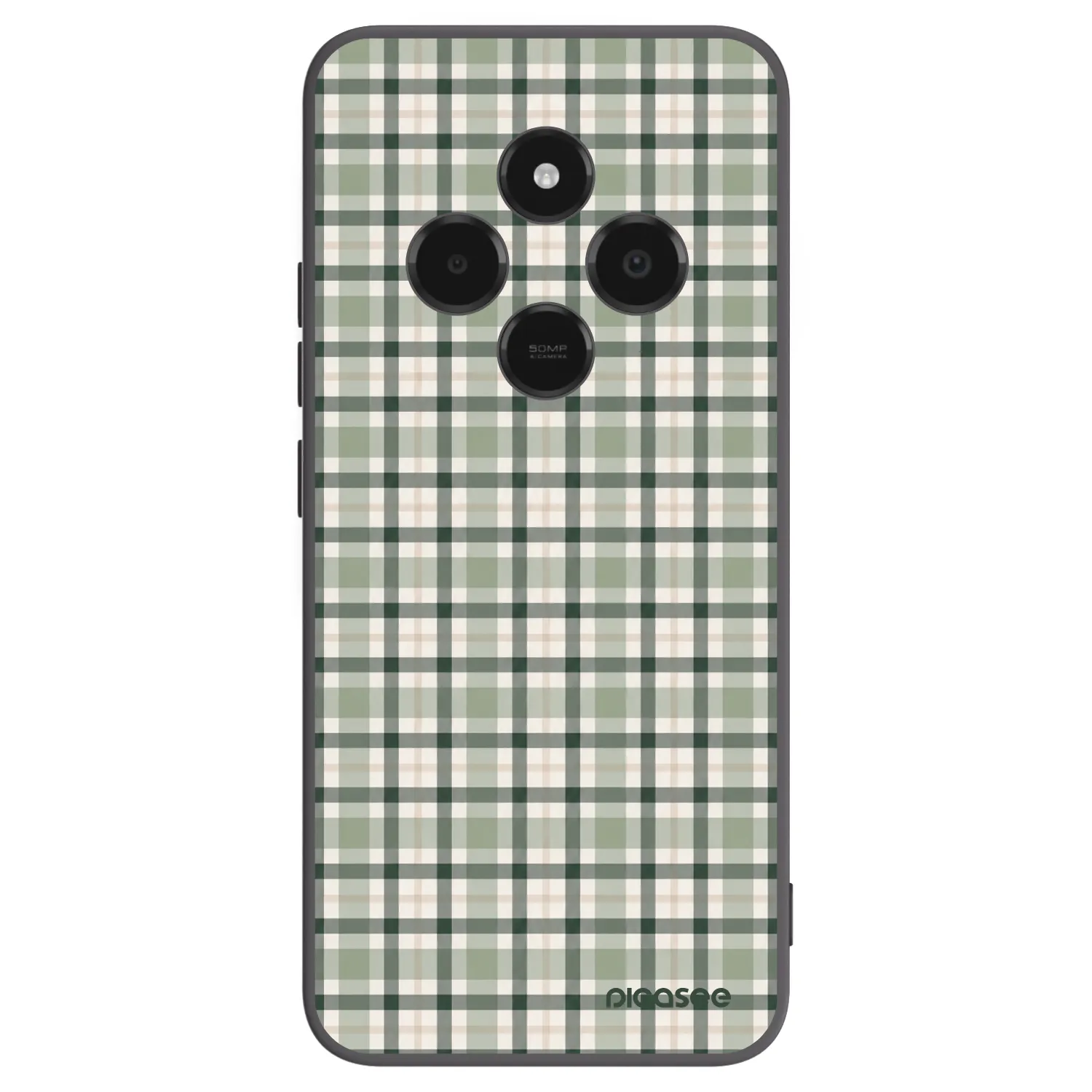 Picasee Μαύρη θήκη σιλικόνης για Xiaomi Poco C75 - Sage Tartan
