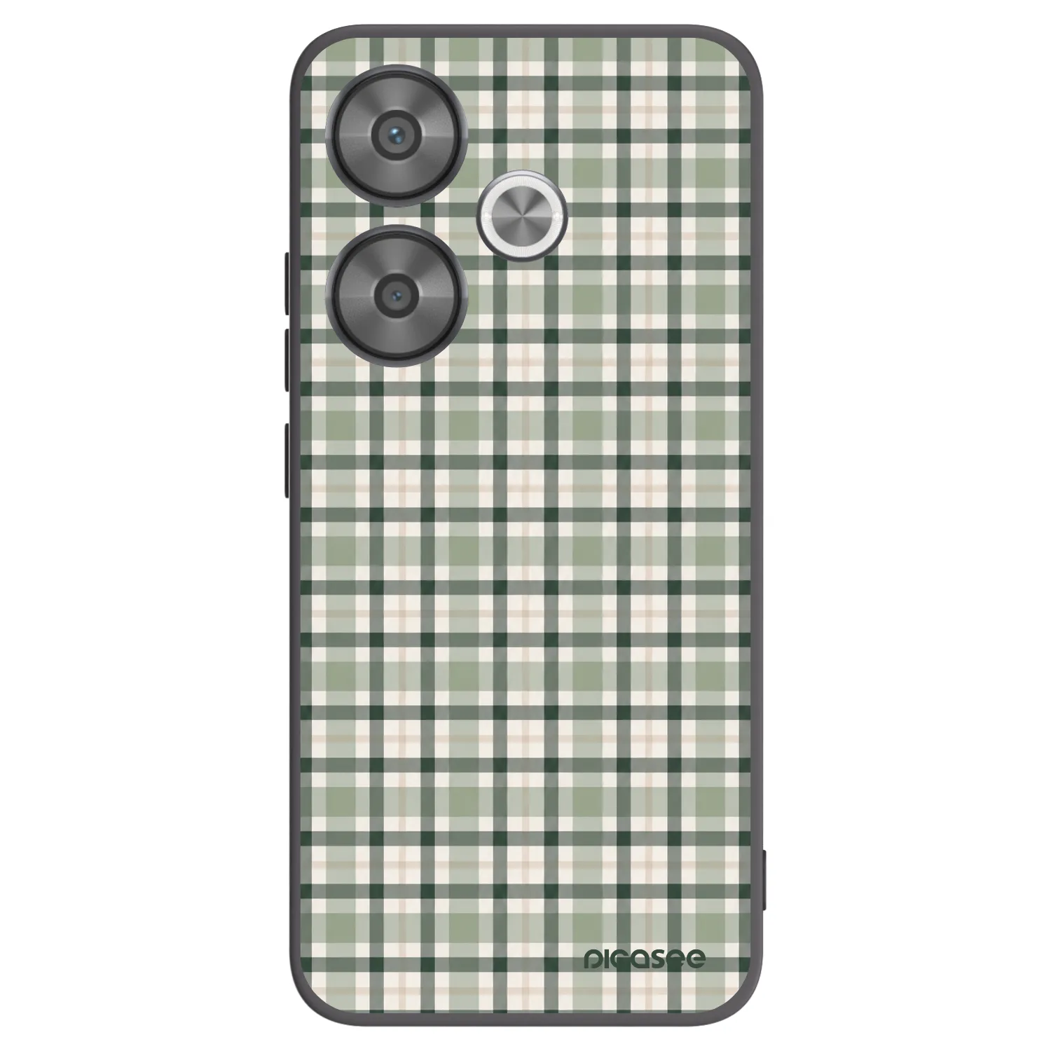 Picasee Μαύρη θήκη σιλικόνης για Xiaomi Poco F6 - Sage Tartan