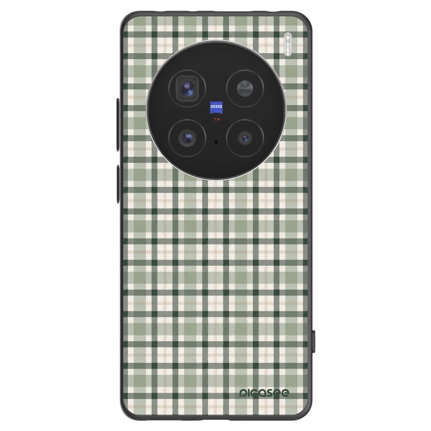 Picasee Μαύρη θήκη σιλικόνης για Vivo X200 Pro - Sage Tartan