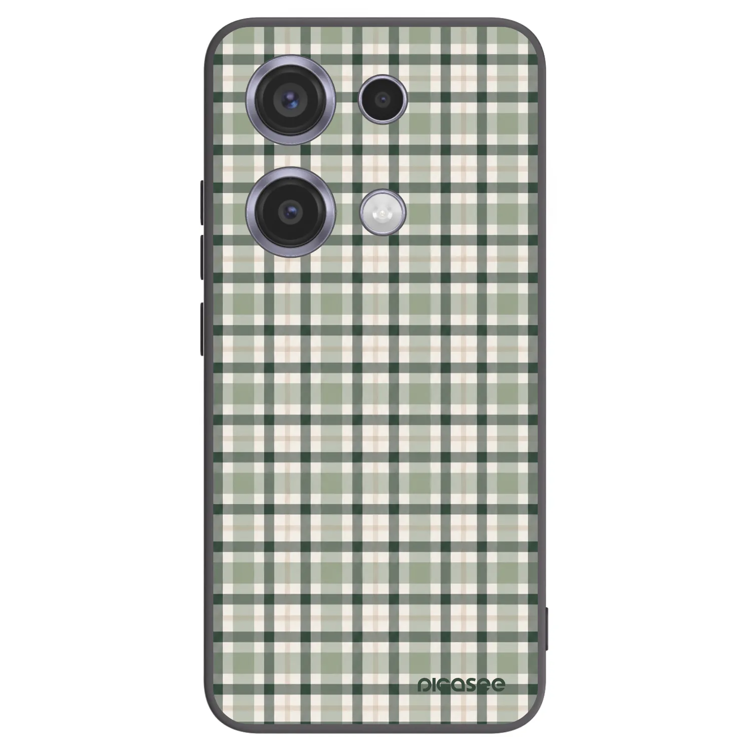 Picasee Μαύρη θήκη σιλικόνης για Xiaomi Redmi Note 14S - Sage Tartan