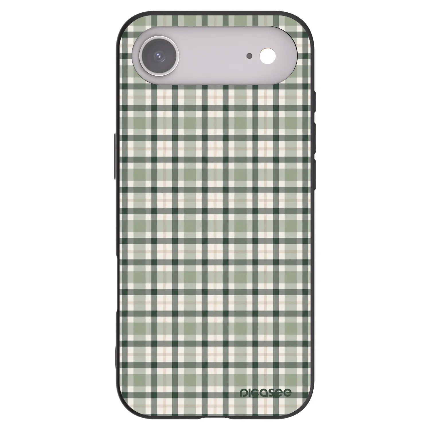 Picasee Μαύρη θήκη σιλικόνης για Apple iPhone Air - Sage Tartan