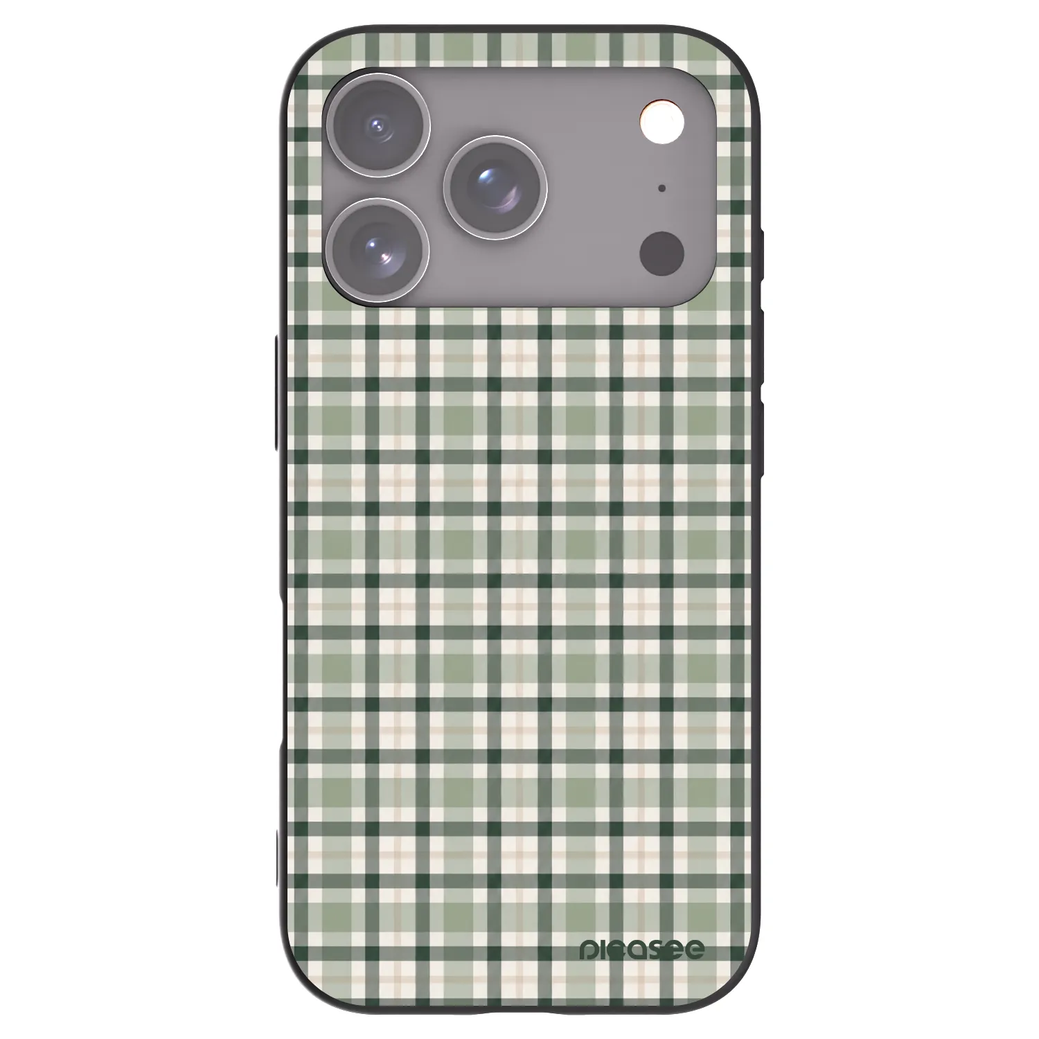 Picasee Μαύρη θήκη σιλικόνης για Apple iPhone 17 Pro - Sage Tartan
