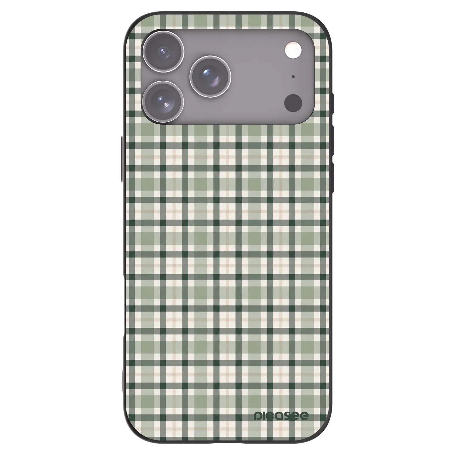 Picasee Μαύρη θήκη σιλικόνης για Apple iPhone 17 Pro Max - Sage Tartan