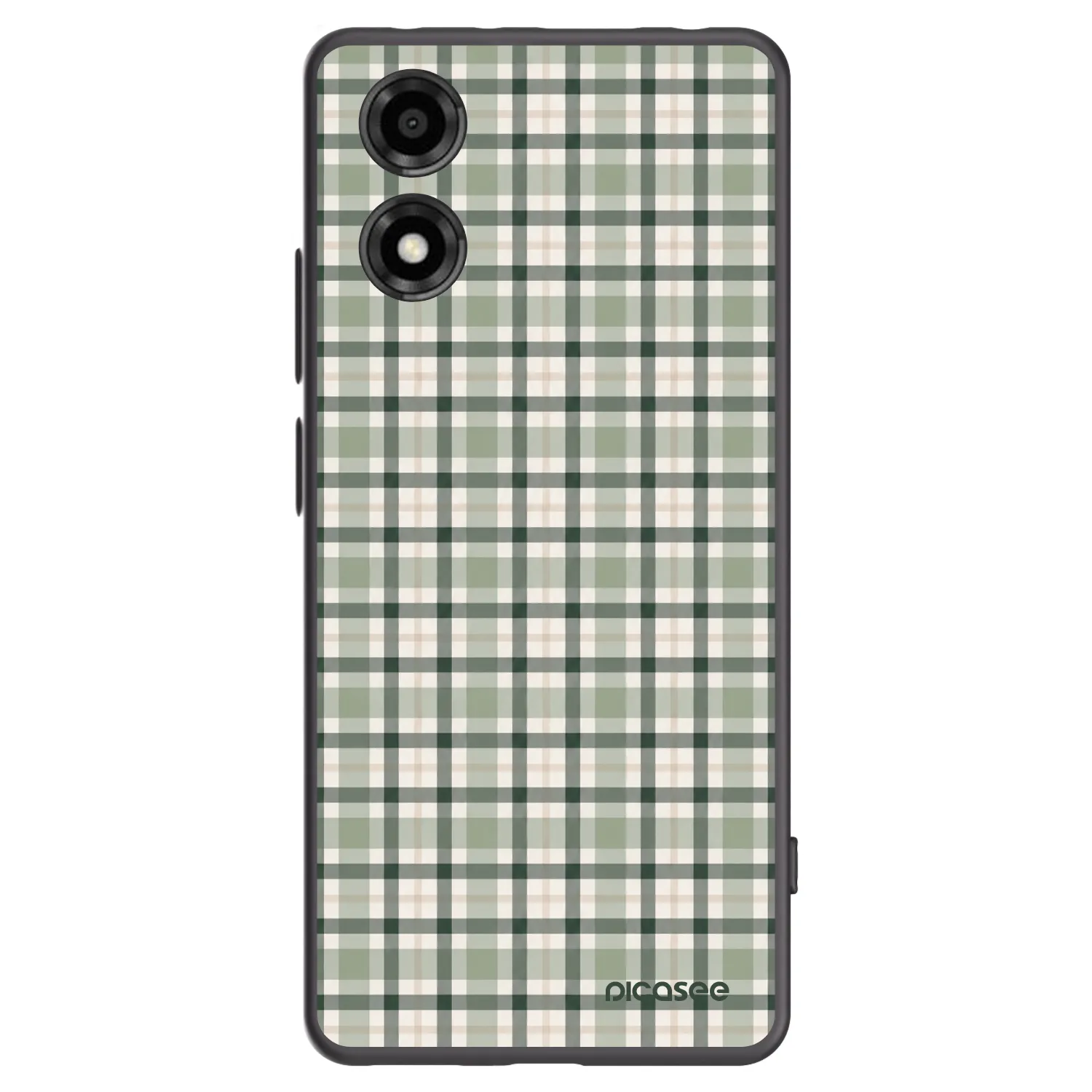 Picasee Μαύρη θήκη σιλικόνης για Motorola Moto E14 - Sage Tartan