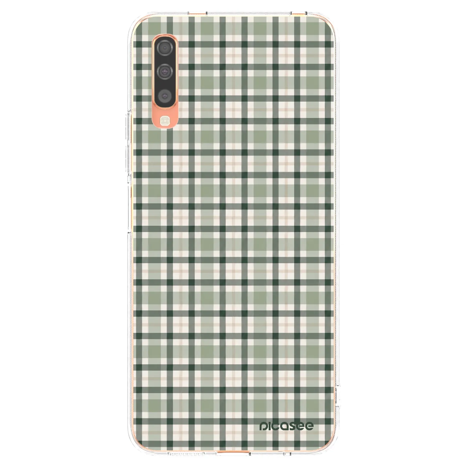 Picasee διαφανής θήκη σιλικόνης Samsung Galaxy A70 A705F - Sage Tartan