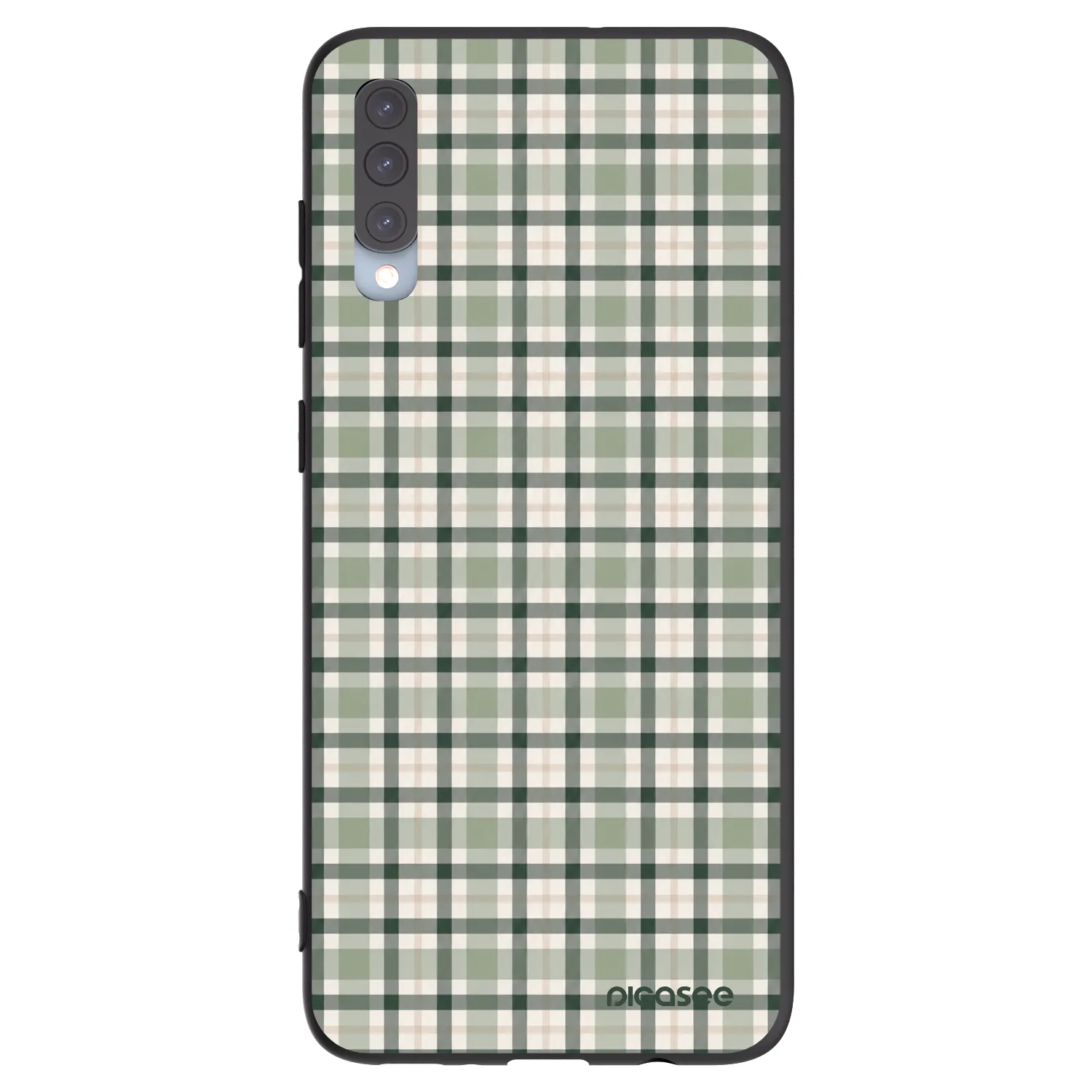 Picasee Μαύρη θήκη σιλικόνης για Samsung Galaxy A70 A705F - Sage Tartan