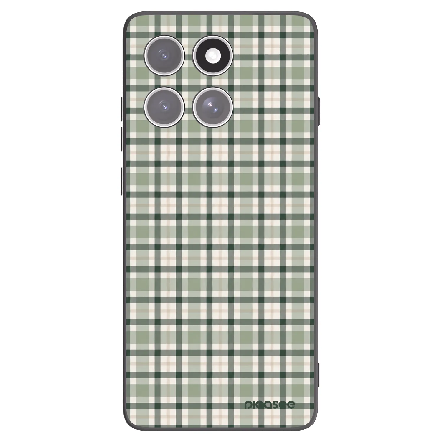 Picasee Μαύρη θήκη σιλικόνης για Motorola Edge 60 Pro - Sage Tartan