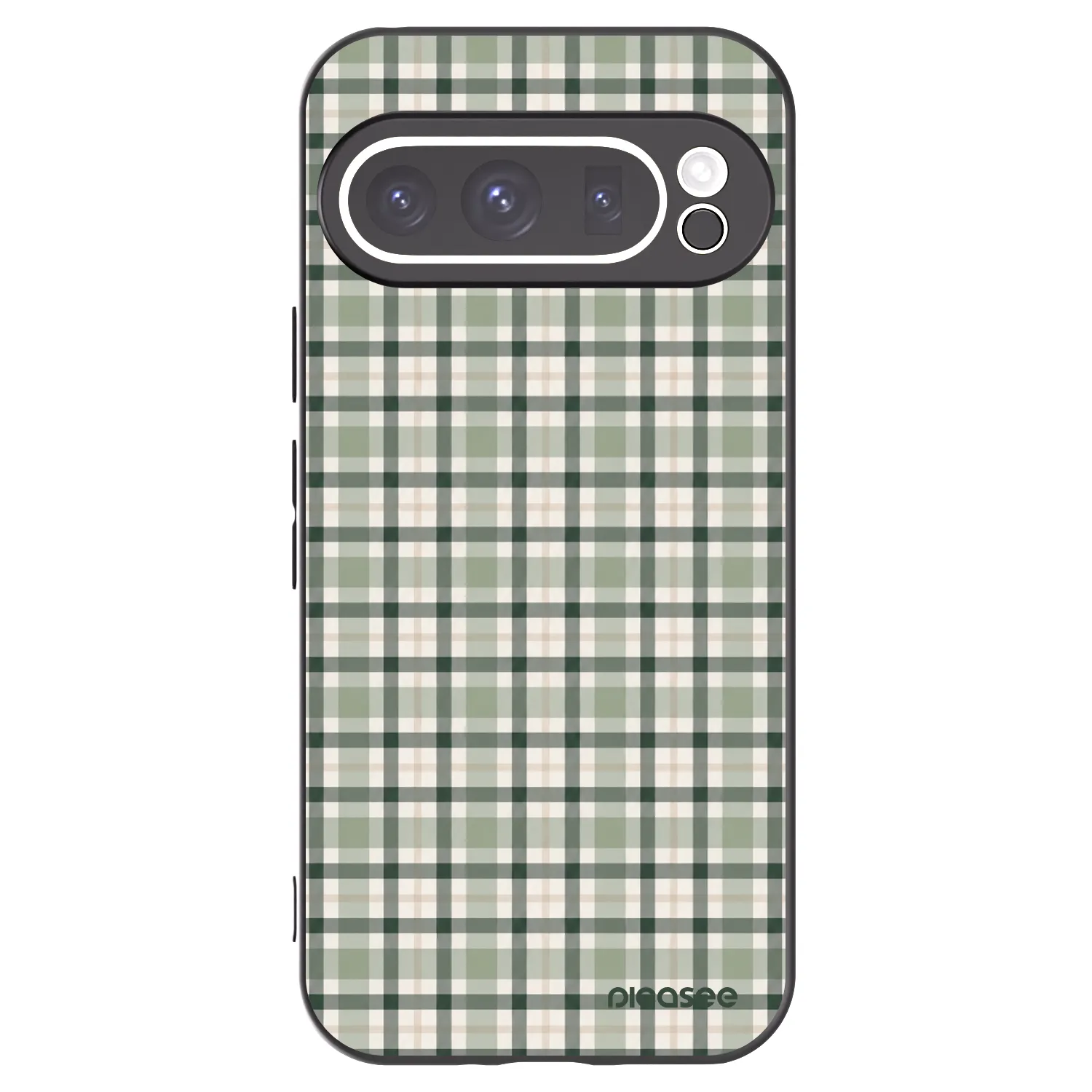 Picasee Μαύρη θήκη σιλικόνης για Google Pixel 9 Pro XL - Sage Tartan
