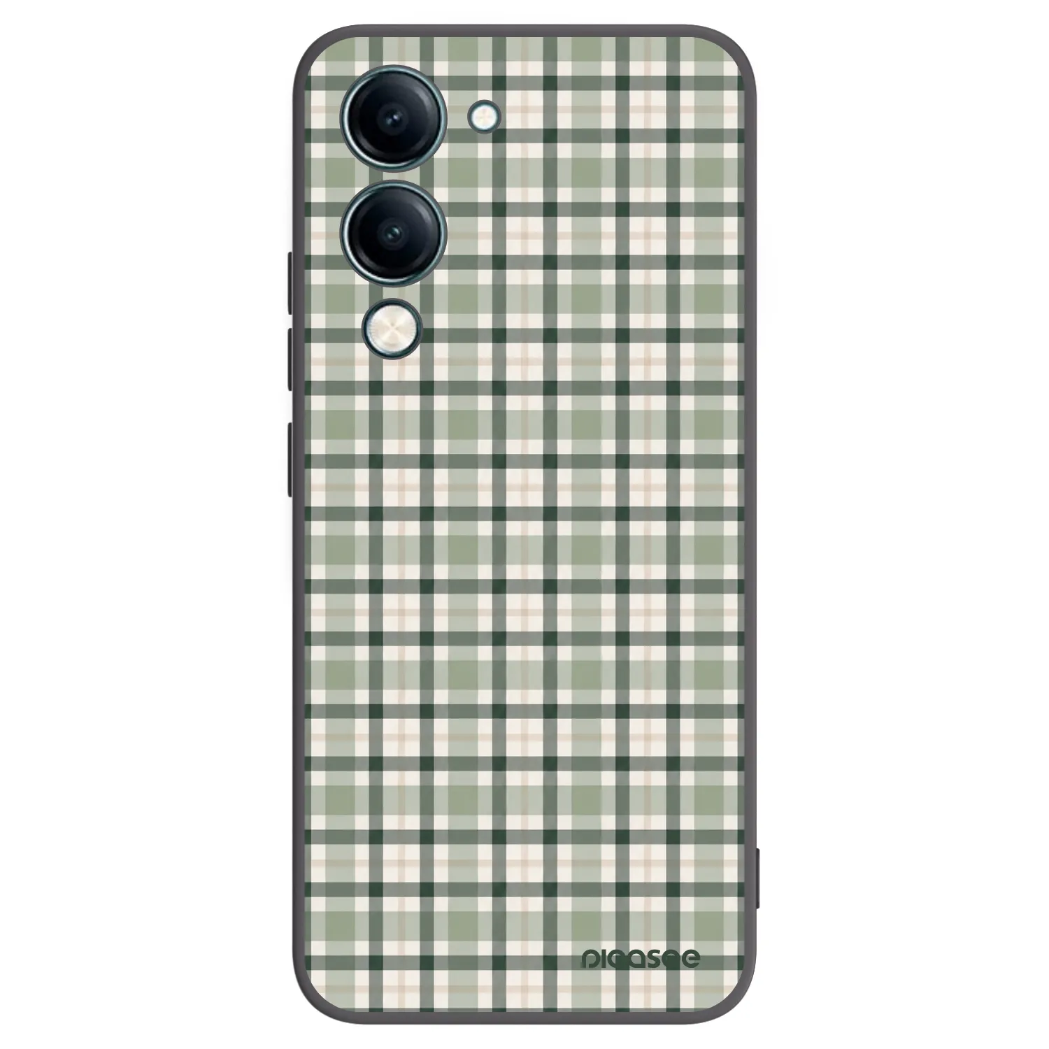 Picasee Μαύρη θήκη σιλικόνης για Vivo Y29s 5G - Sage Tartan