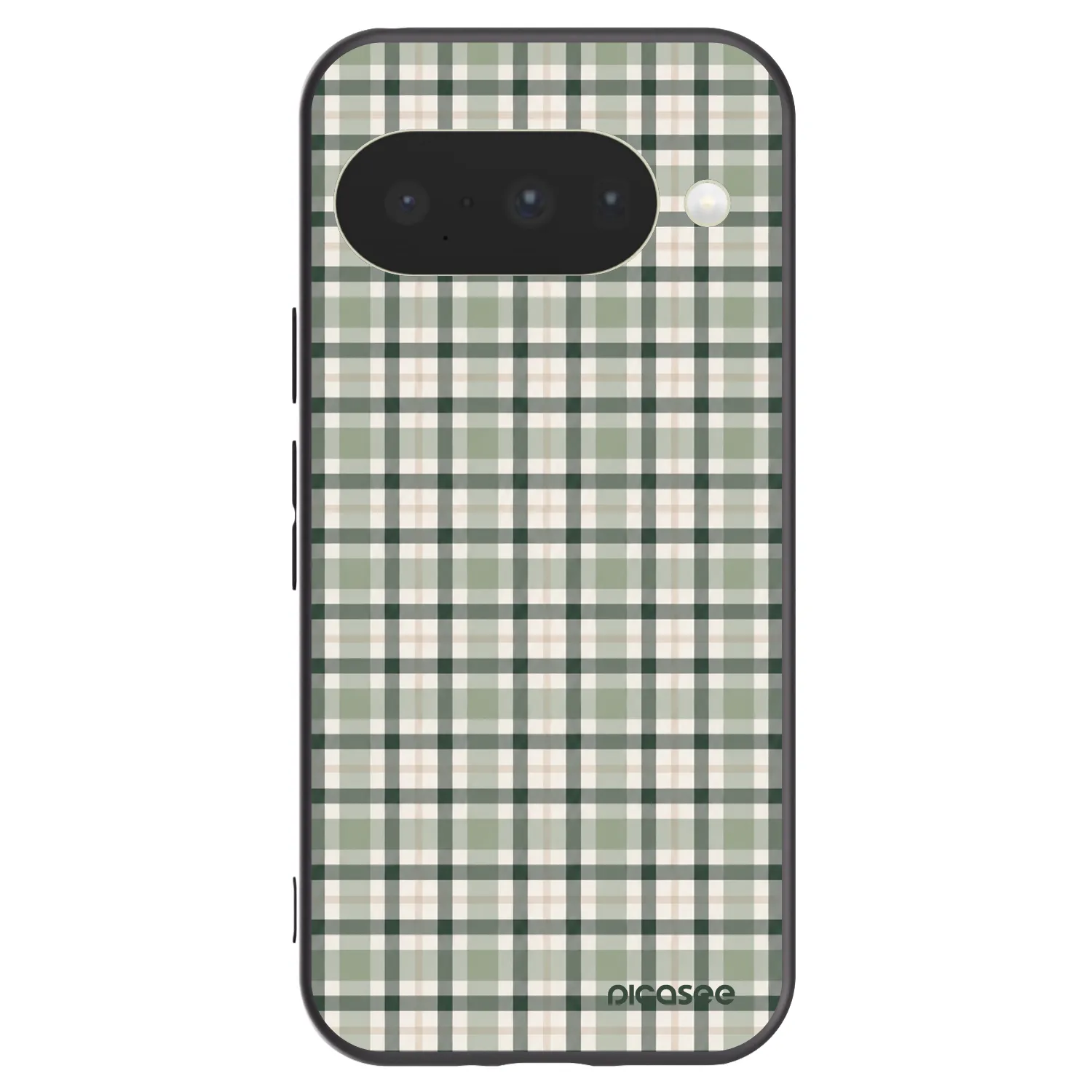 Picasee Μαύρη θήκη σιλικόνης για Google Pixel 10 - Sage Tartan