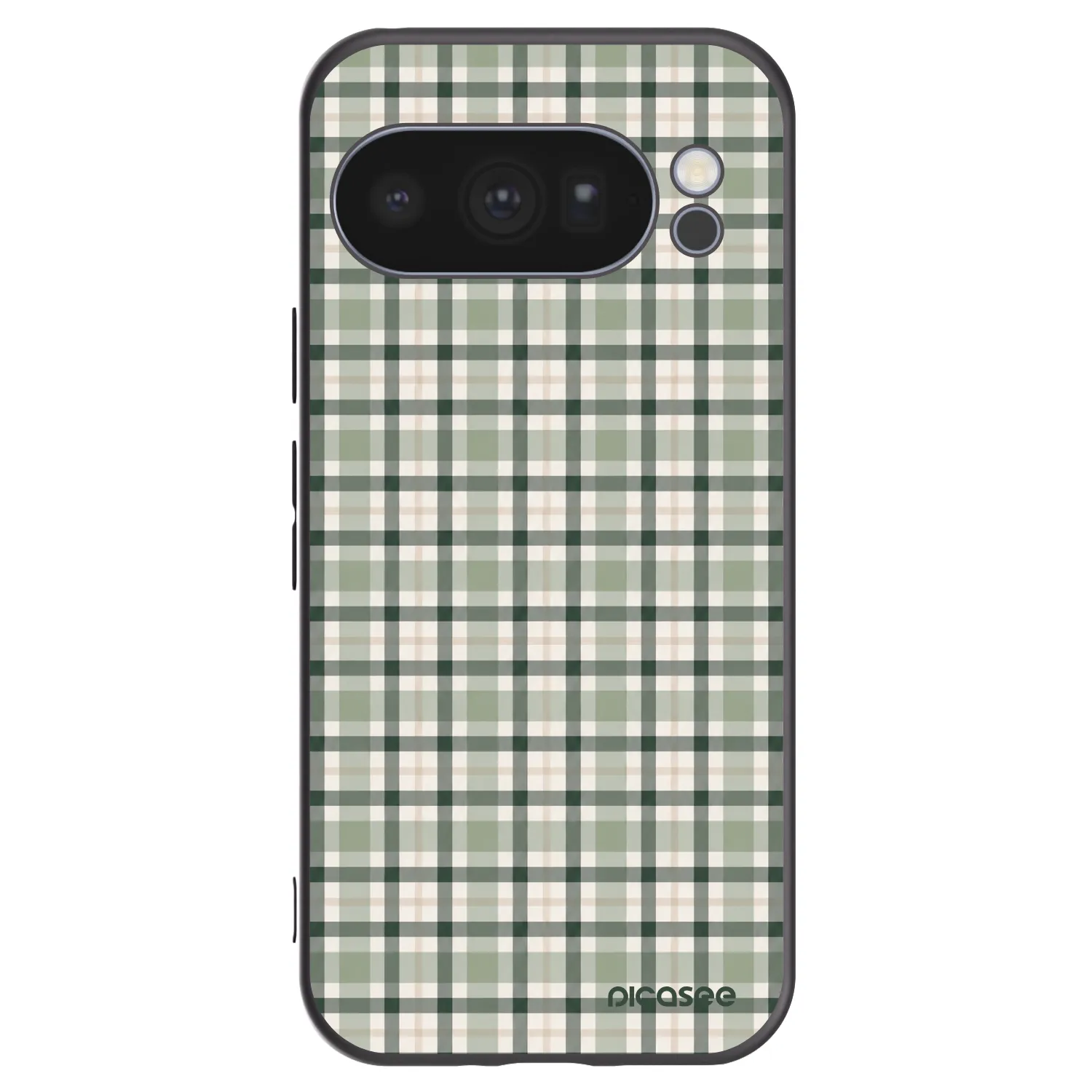 Picasee Μαύρη θήκη σιλικόνης για Google Pixel 10 Pro - Sage Tartan