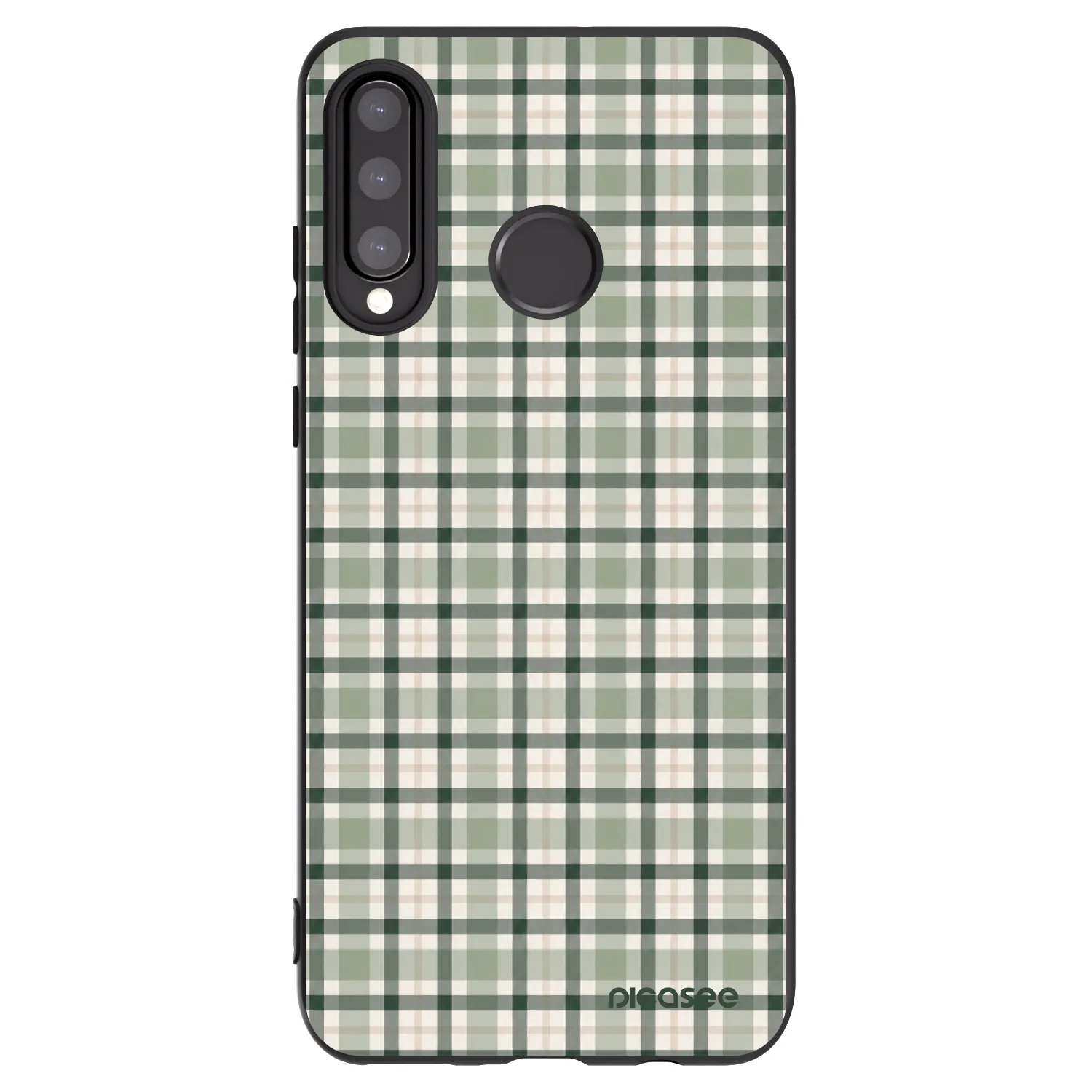 Picasee Μαύρη θήκη σιλικόνης για Huawei P30 Lite - Sage Tartan