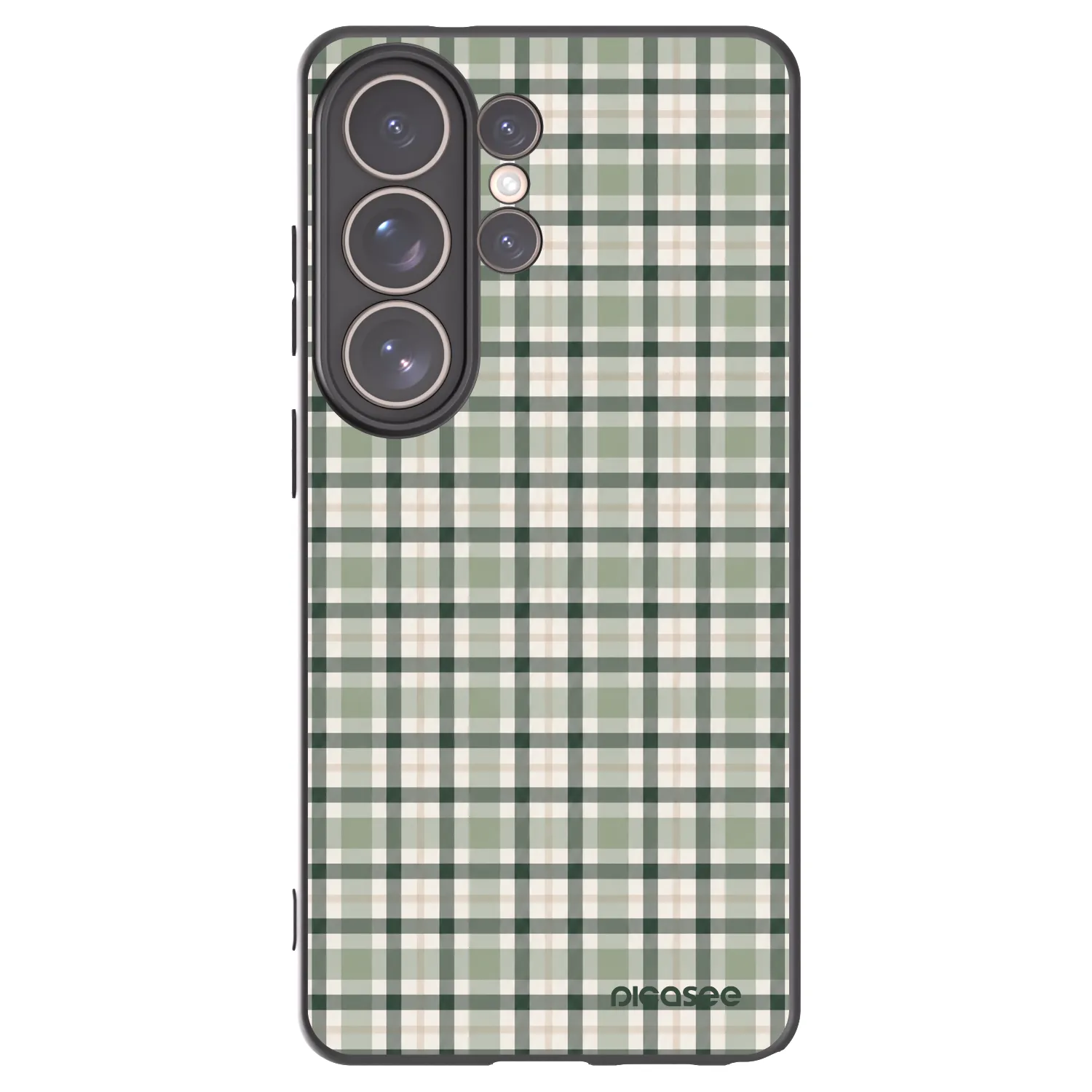 Picasee Μαύρη θήκη σιλικόνης για Samsung Galaxy S26 Ultra - Sage Tartan