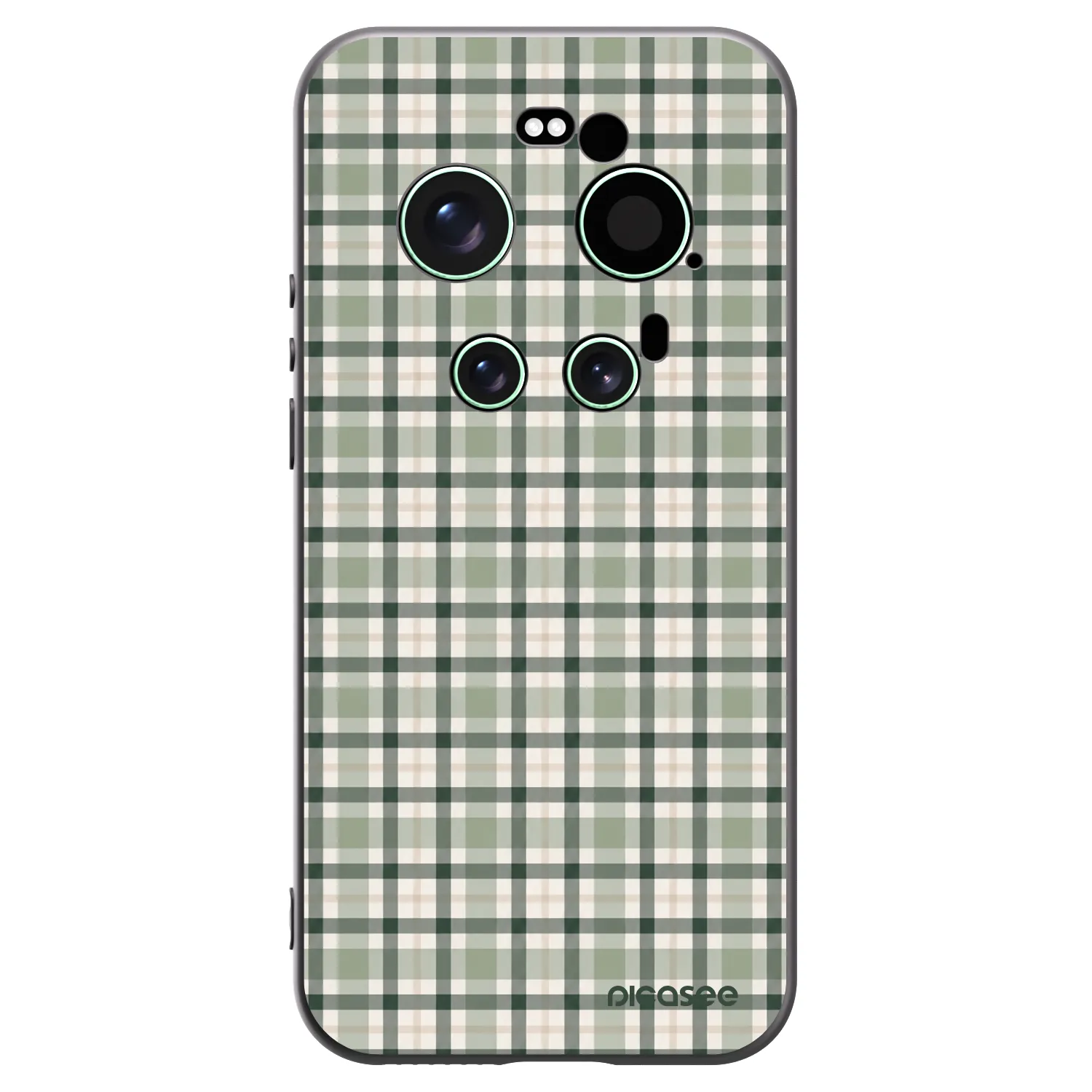 Picasee Μαύρη θήκη σιλικόνης για Xiaomi 17 Ultra - Sage Tartan