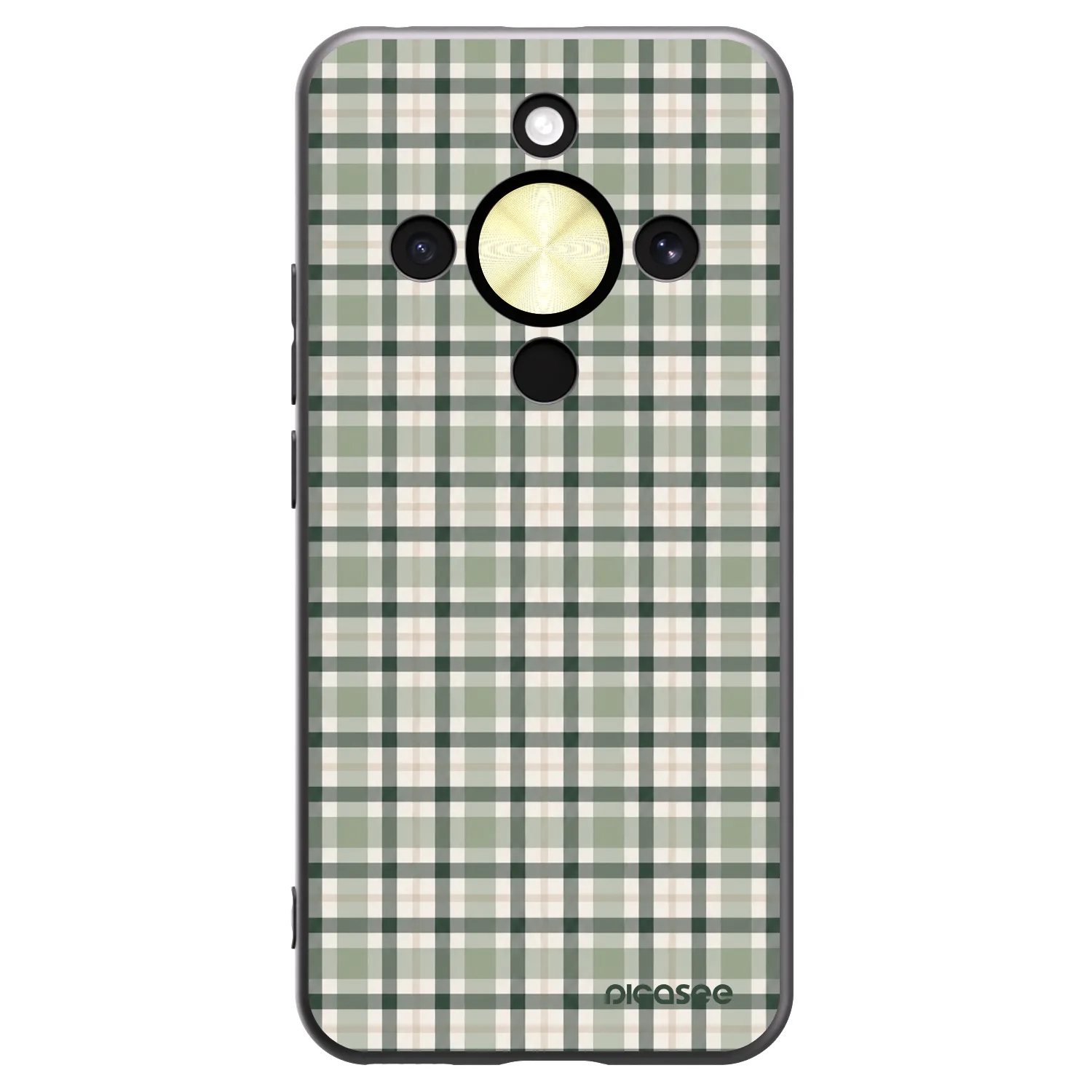 Picasee Μαύρη θήκη σιλικόνης για Honor Magic8 Lite 5G - Sage Tartan