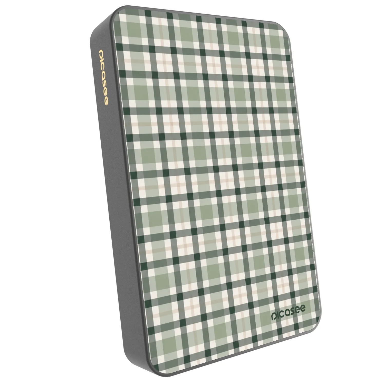 Picasee Powerbank με MagSafe 10 000 mAh Γκρί - Sage Tartan