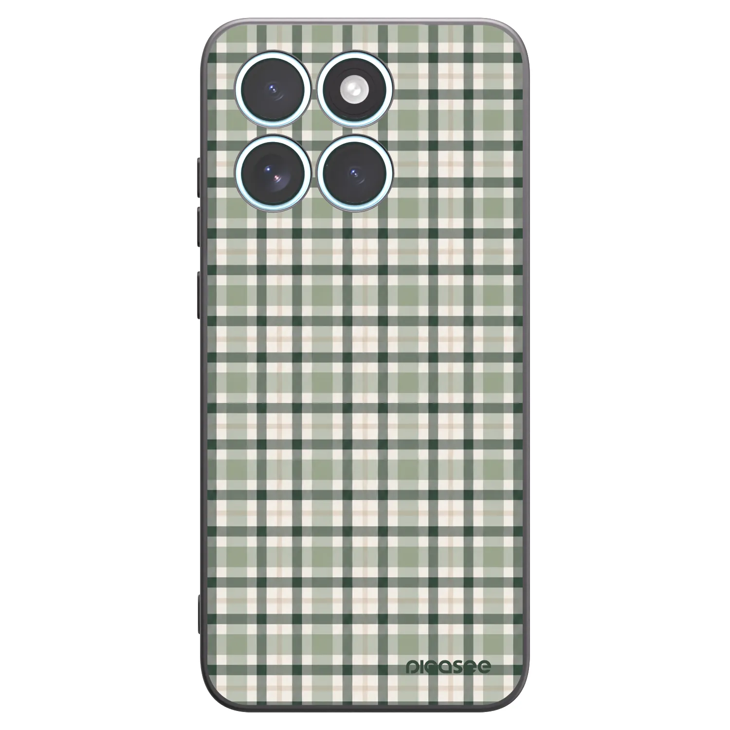 Picasee Μαύρη θήκη σιλικόνης για Motorola Edge 70 Fusion - Sage Tartan