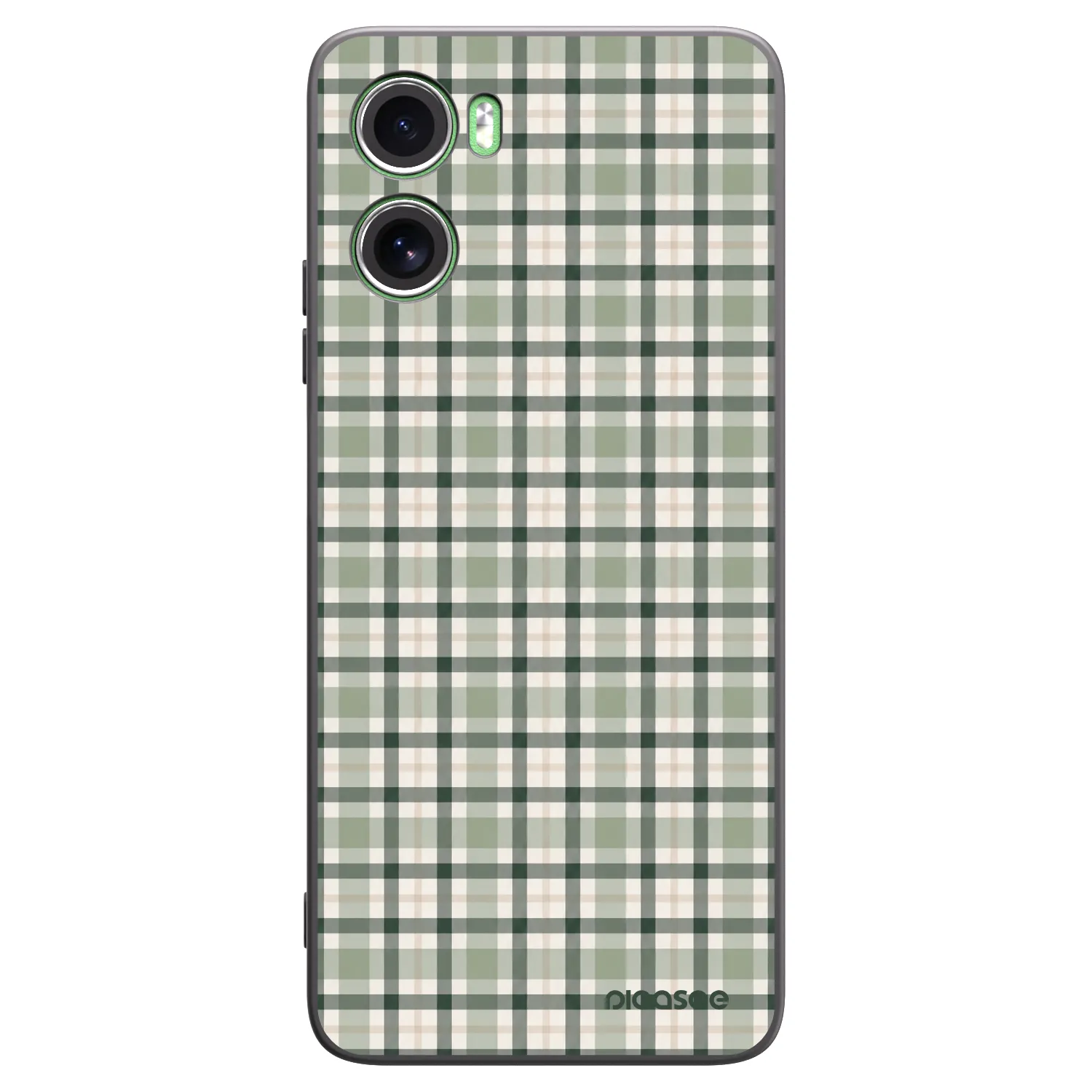 Picasee Μαύρη θήκη σιλικόνης για Motorola Moto G06 - Sage Tartan