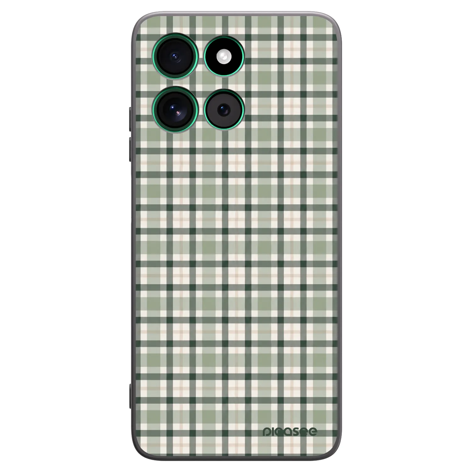 Picasee Μαύρη θήκη σιλικόνης για Motorola Moto G57 Power - Sage Tartan
