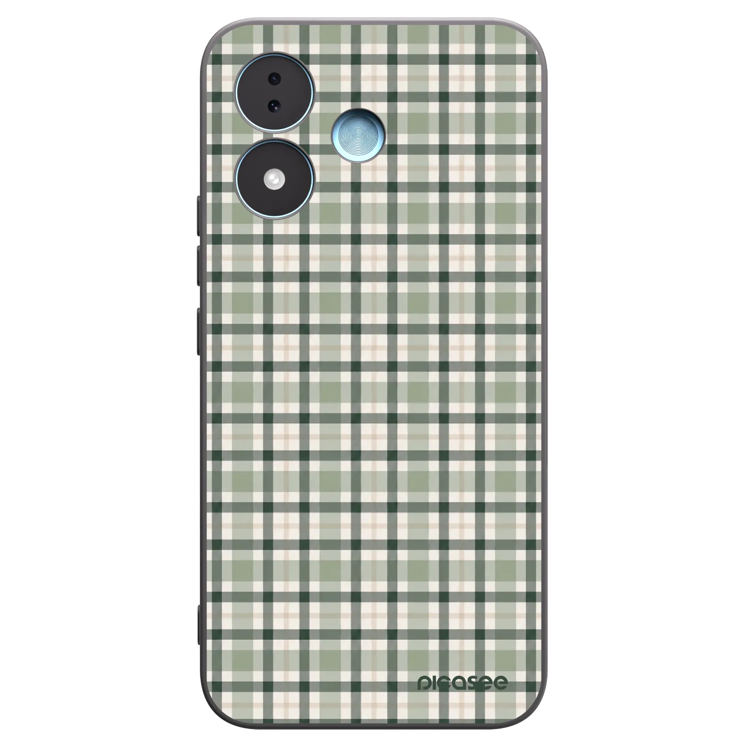 Picasee Μαύρη θήκη σιλικόνης για Xiaomi Redmi Note 17 5G - Sage Tartan