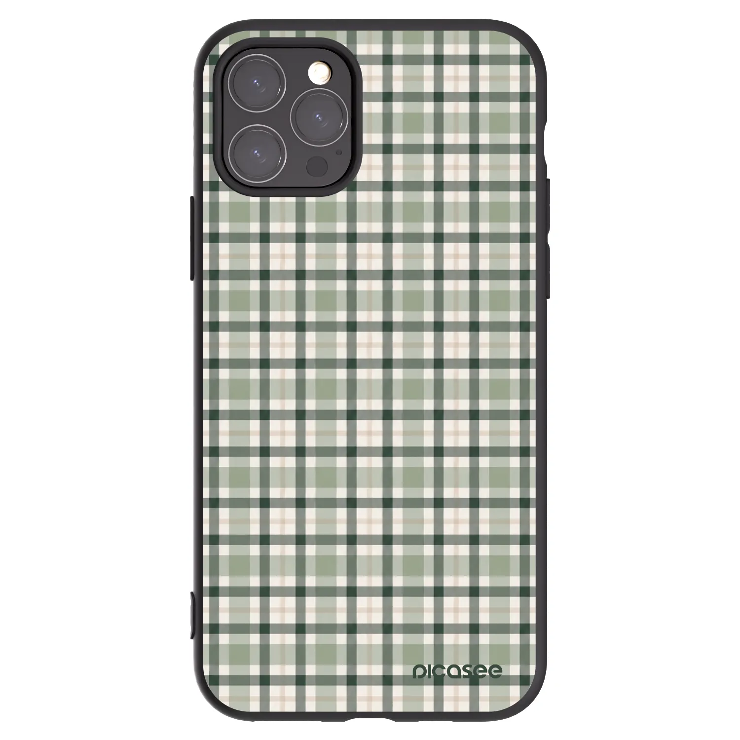 Picasee Μαύρη θήκη σιλικόνης για Apple iPhone 11 Pro - Sage Tartan