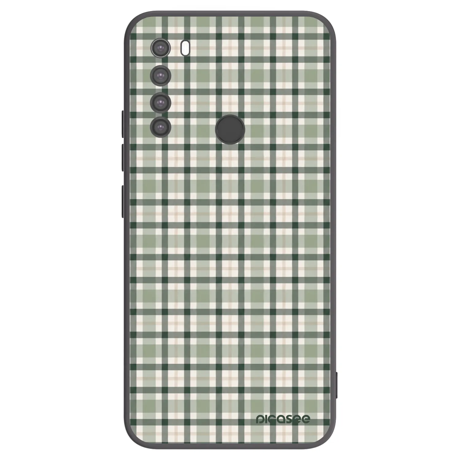 Picasee Μαύρη θήκη σιλικόνης για Xiaomi Redmi Note 8 - Sage Tartan