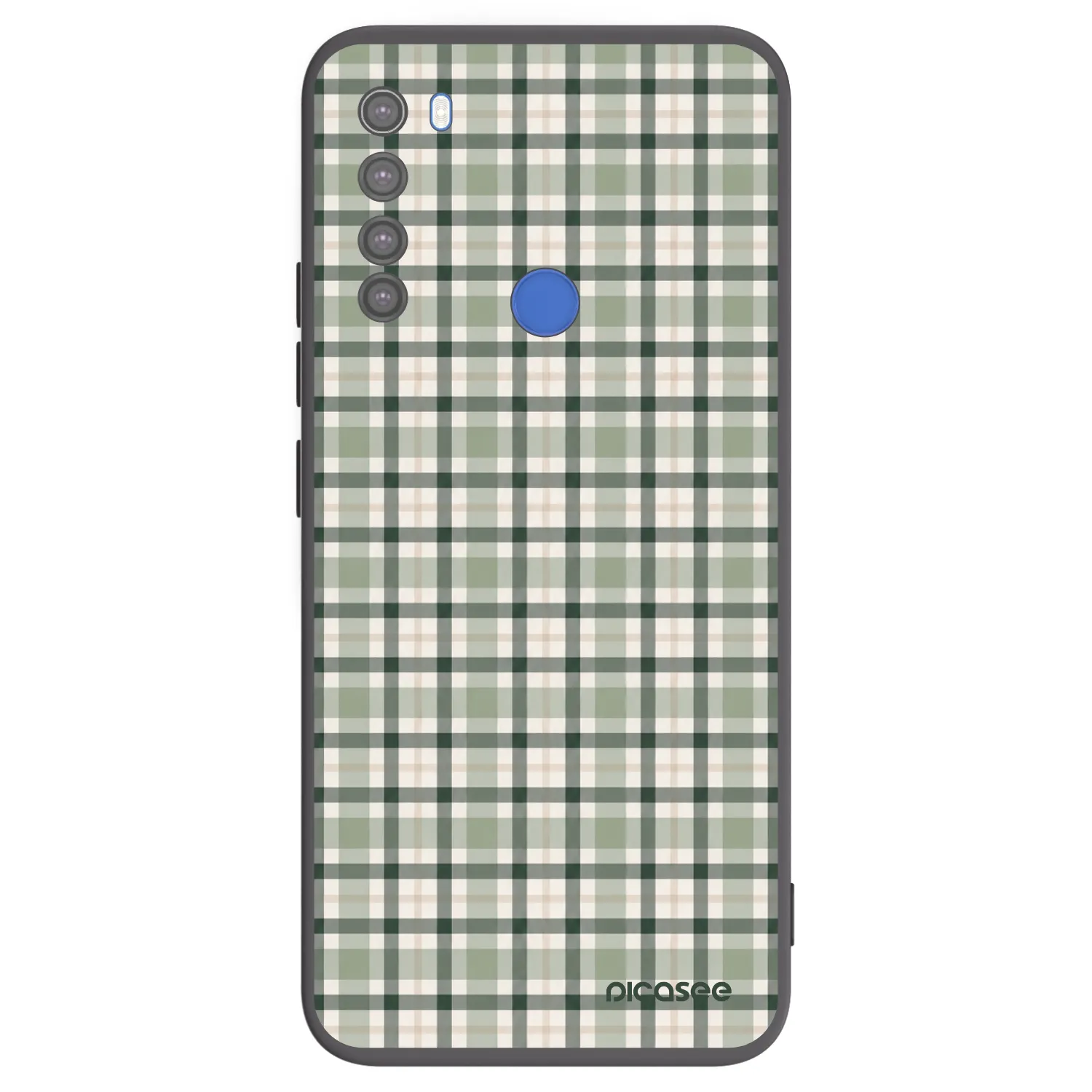 Picasee Μαύρη θήκη σιλικόνης για Xiaomi Redmi Note 8T - Sage Tartan