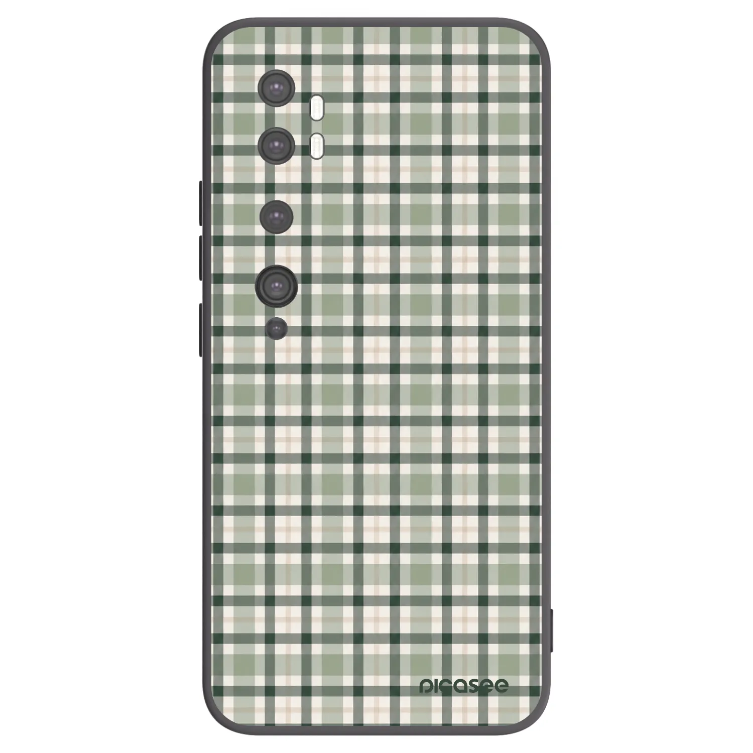 Picasee Μαύρη θήκη σιλικόνης για Xiaomi Mi Note 10 (Pro) - Sage Tartan