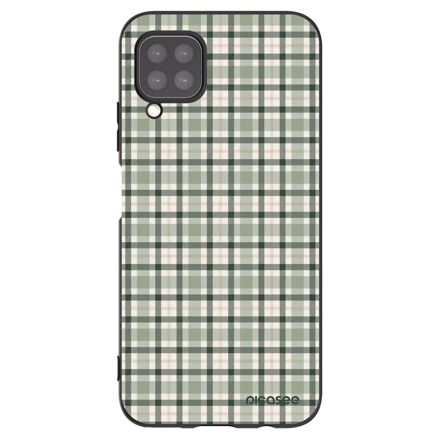 Picasee Μαύρη θήκη σιλικόνης για Huawei P40 Lite - Sage Tartan