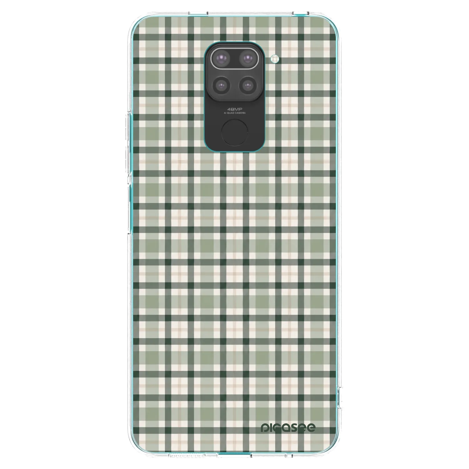 Picasee Μαύρη θήκη σιλικόνης για Xiaomi Redmi Note 9 - Sage Tartan